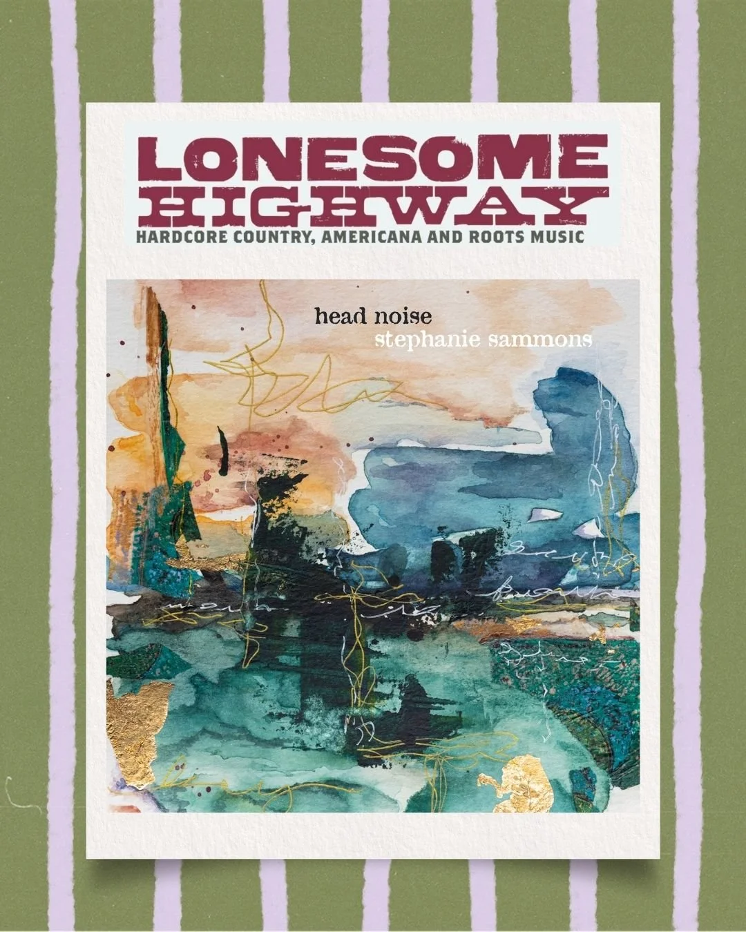 "It rejoices in the capacity to survive, like the long-distance runner, despite life&rsquo;s knocks and challenges."

Thanks to @lonesomehighwaymag for this lovely review of @stephaniesammonsmusic's new album, Head Noise.