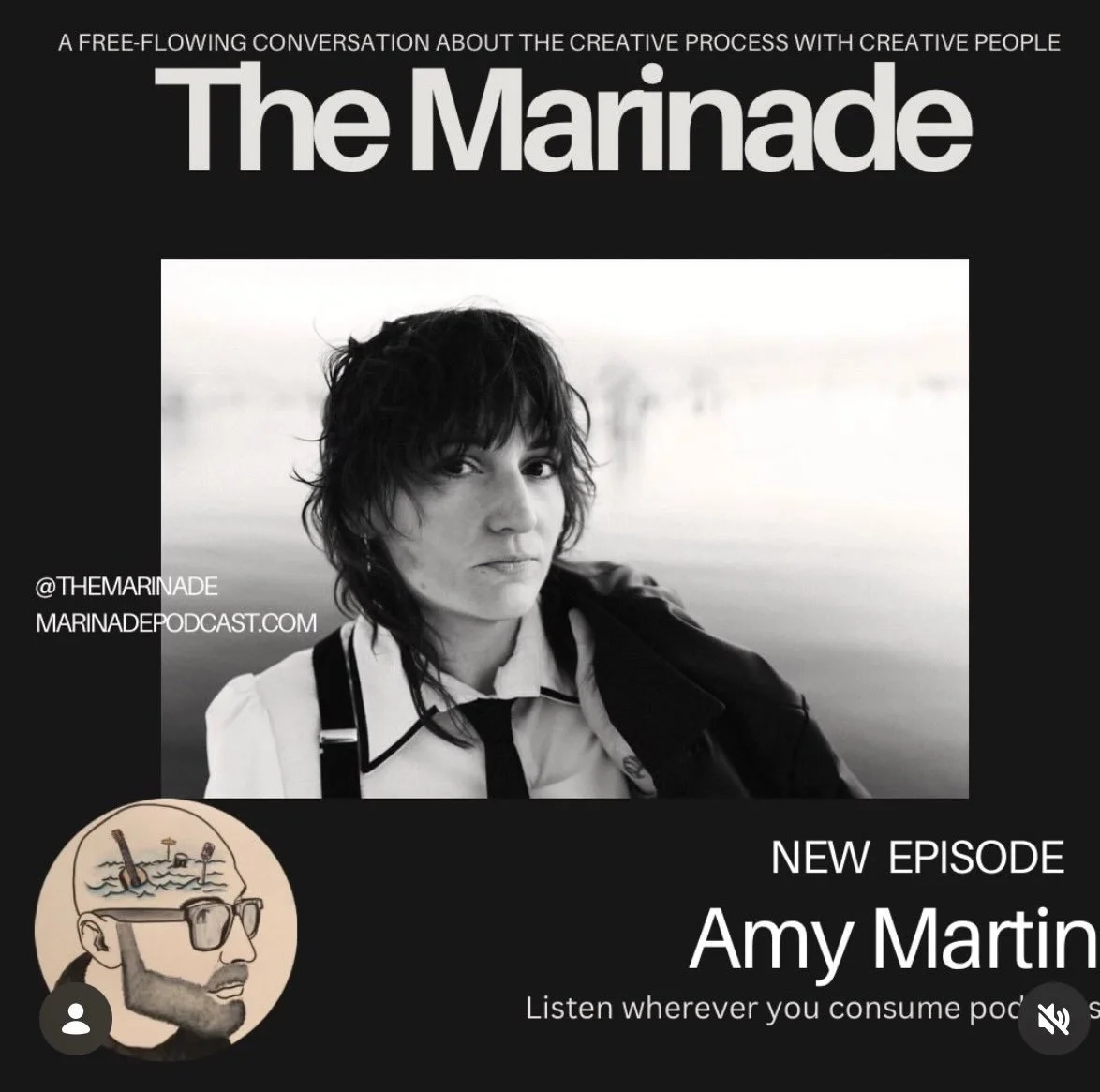 The fantastic, empathetic, delightful Amy Martin @amymartinmusic recorded the @marinade_podcast with Jason and the conversation is really special. Go listen. 🎧
