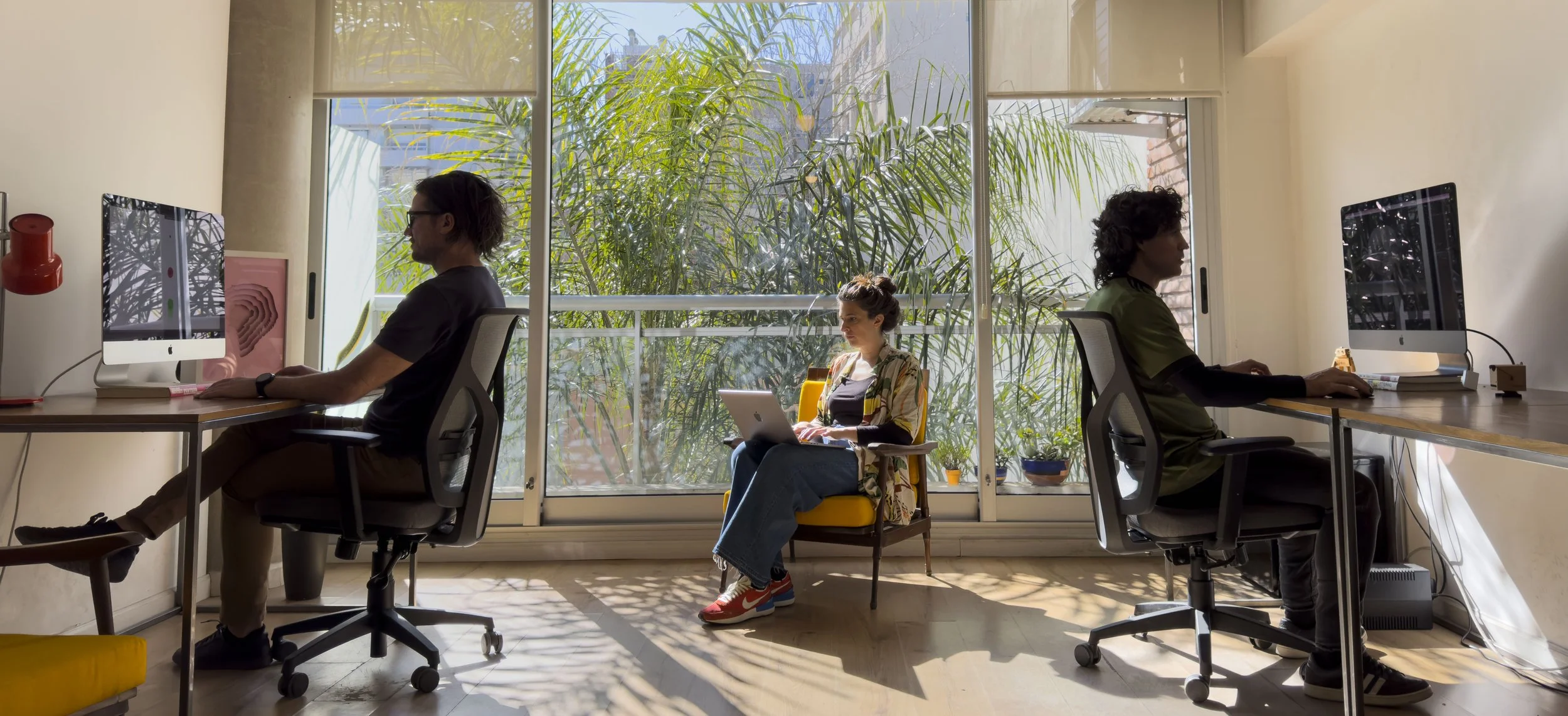 The BRUTAL team in their studio in Argentina, a creative, warm space full of good energy.
