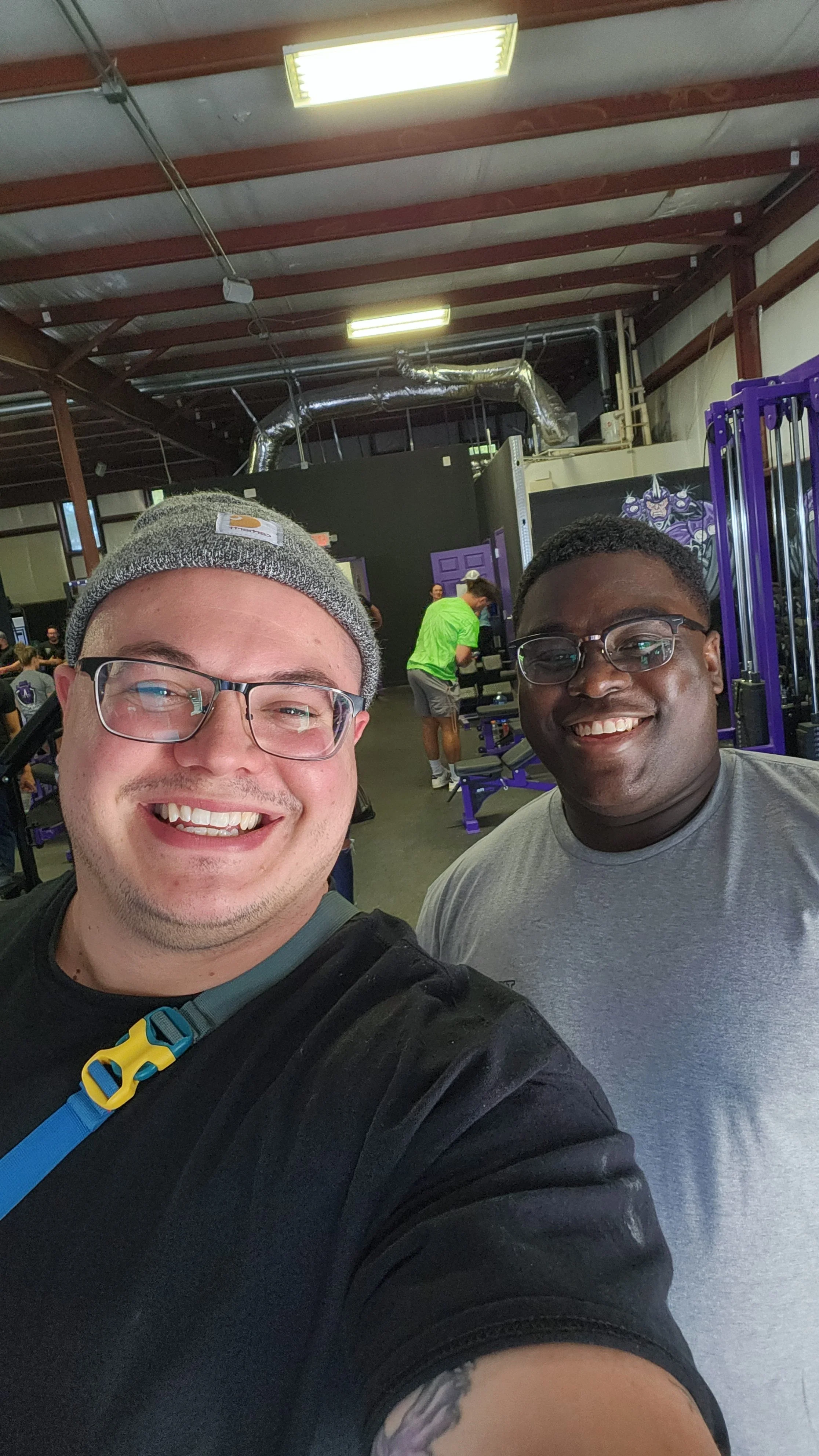 Coach handling a liftger on meet day at a powerlifting competition