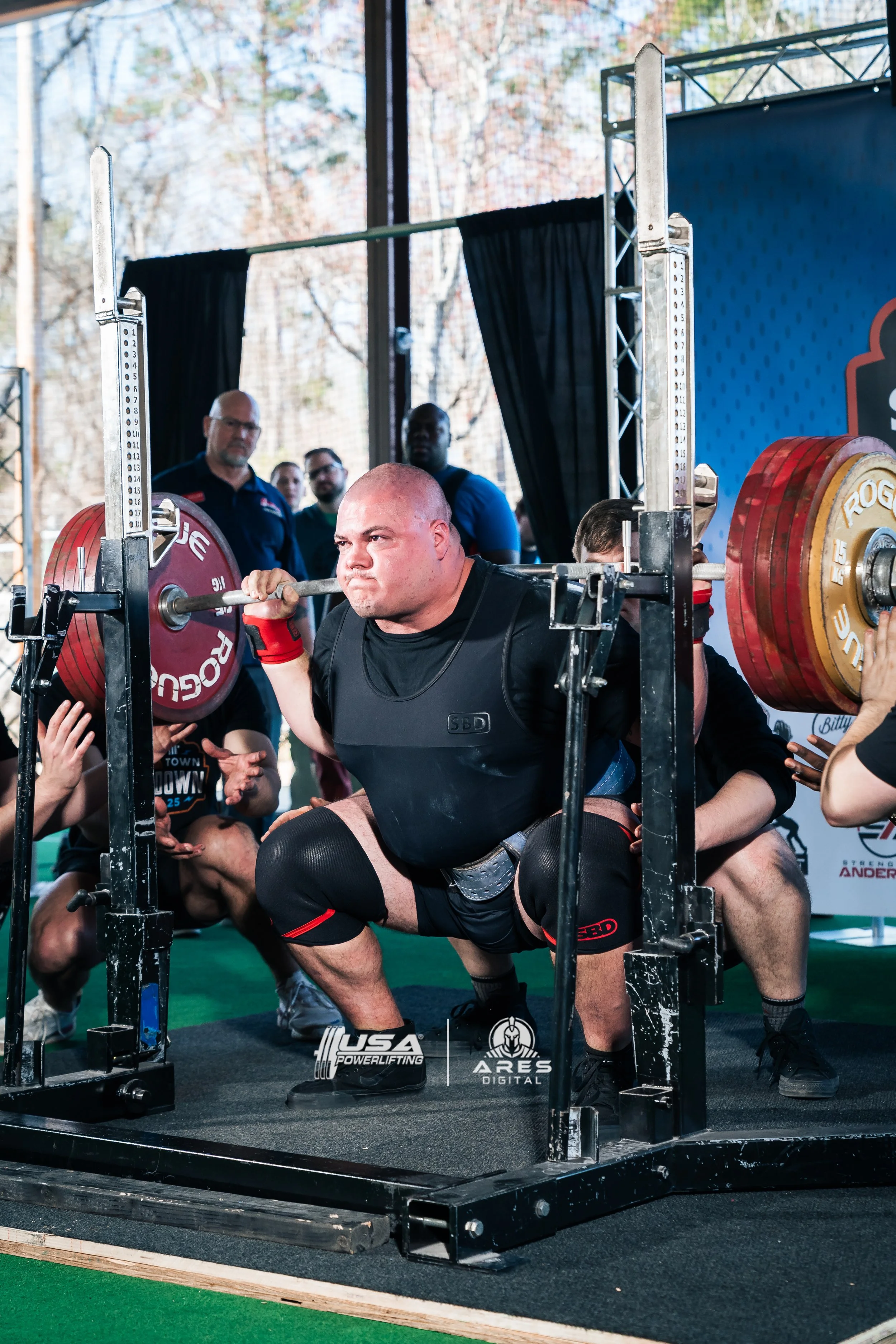 Powerlifting coach Joshua de Leon at a competition in Columbia, SC.
