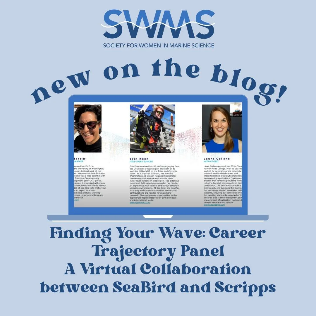 New on the SWMS Blog: Our industry partners, Seabird Scientific, and Scripps Institute of Oceanography recently held a panel on careers in ocean science! Check out the recap and watch the panel on the blog today at the link in our bio!

 #SWMS #Women