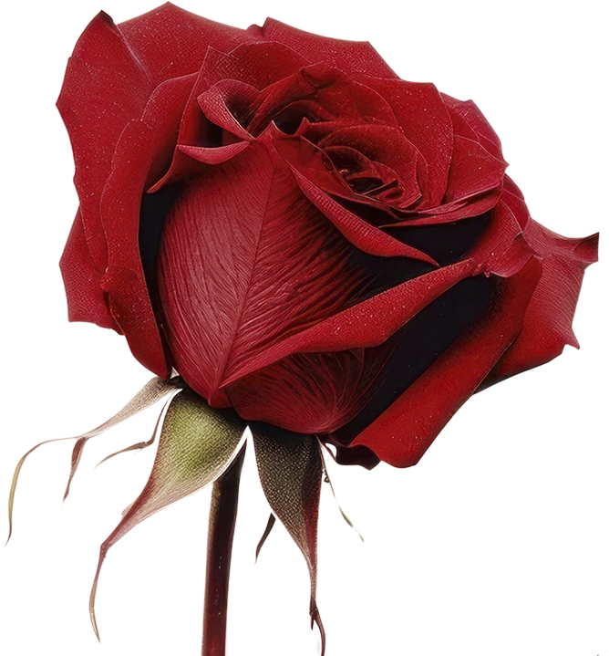 An open-petaled red rose.