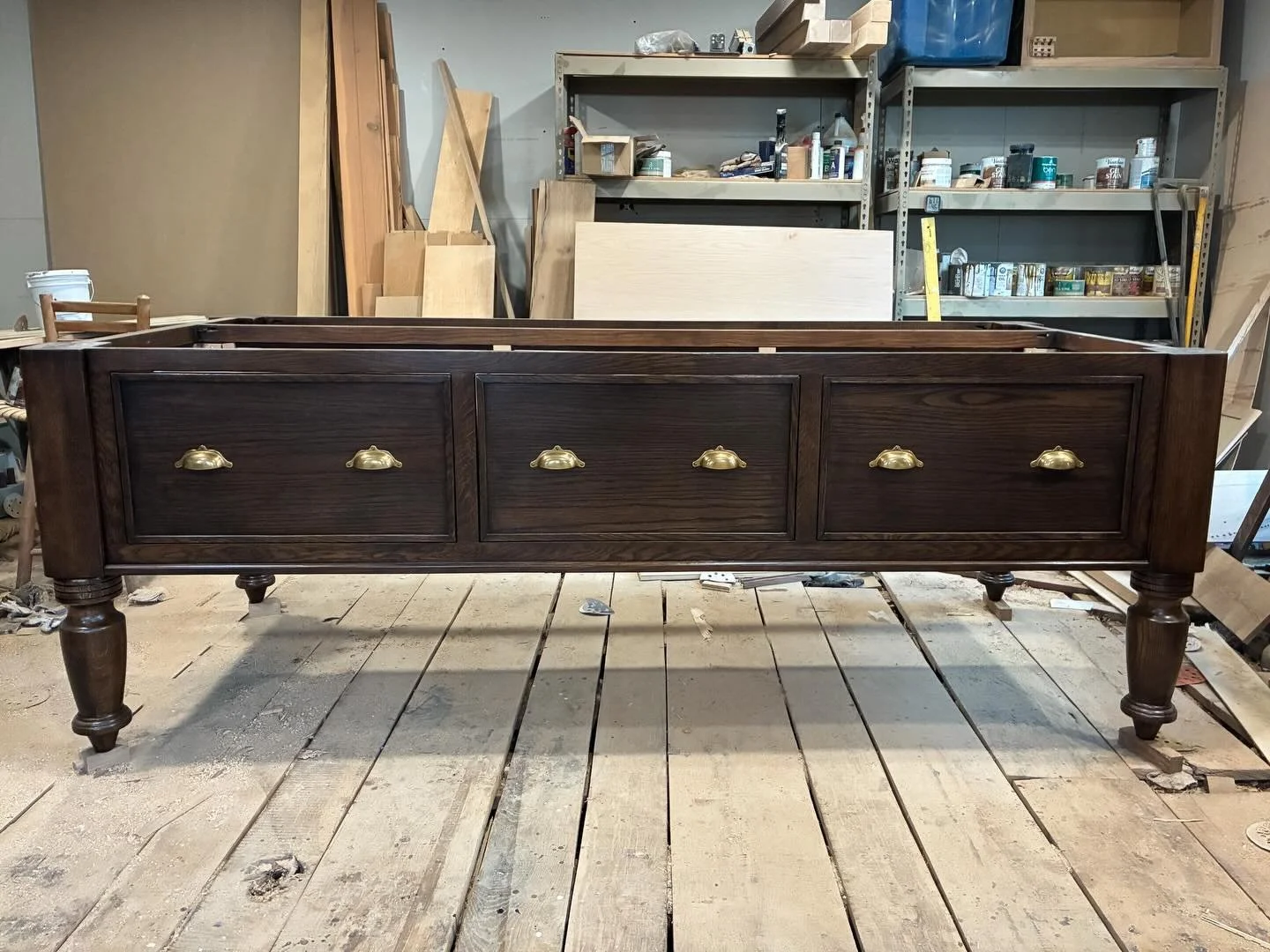 Messy workshop, beautiful white oak dairy table&hellip; These 5.5&rdquo; legs were so fun to shape, making the whole island a true statement piece.

Want one of your own?? We&rsquo;d love to make it again!