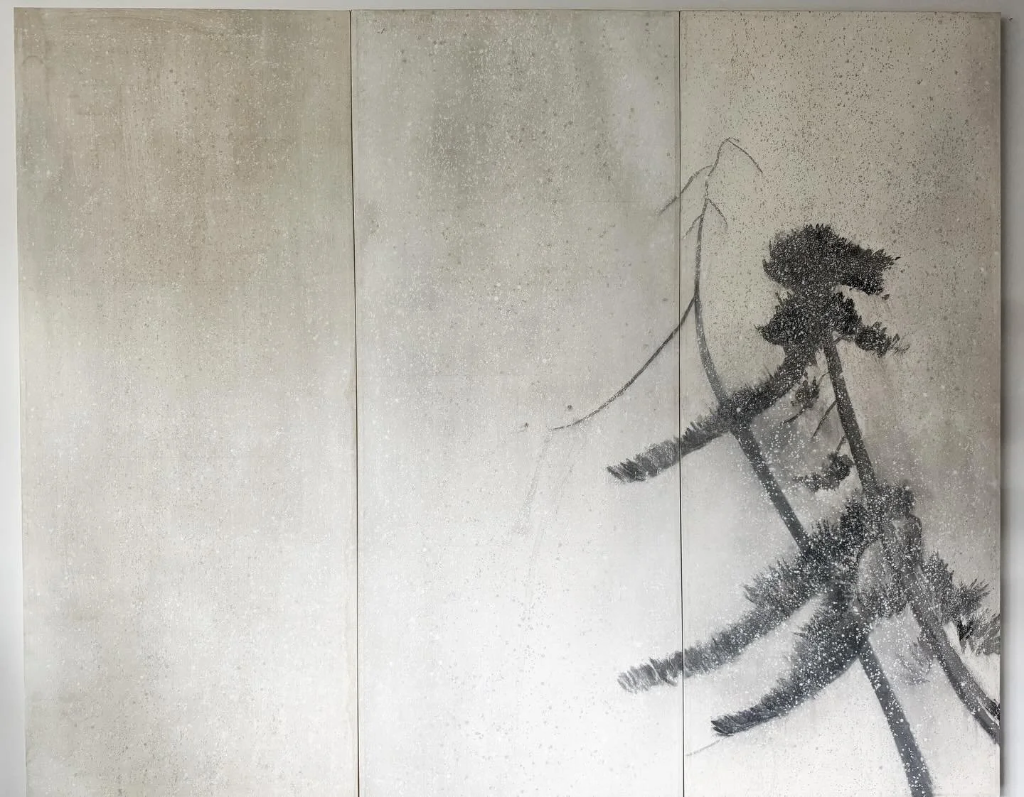 A winter scene. New painting hanging on the walls at Test Patch Studio, standing 8 1/2 ft. tall and over 10 ft. wide.

As the season changes, and we&rsquo;re into the holiday season, now is the perfect time to feature this winter scene painting that&