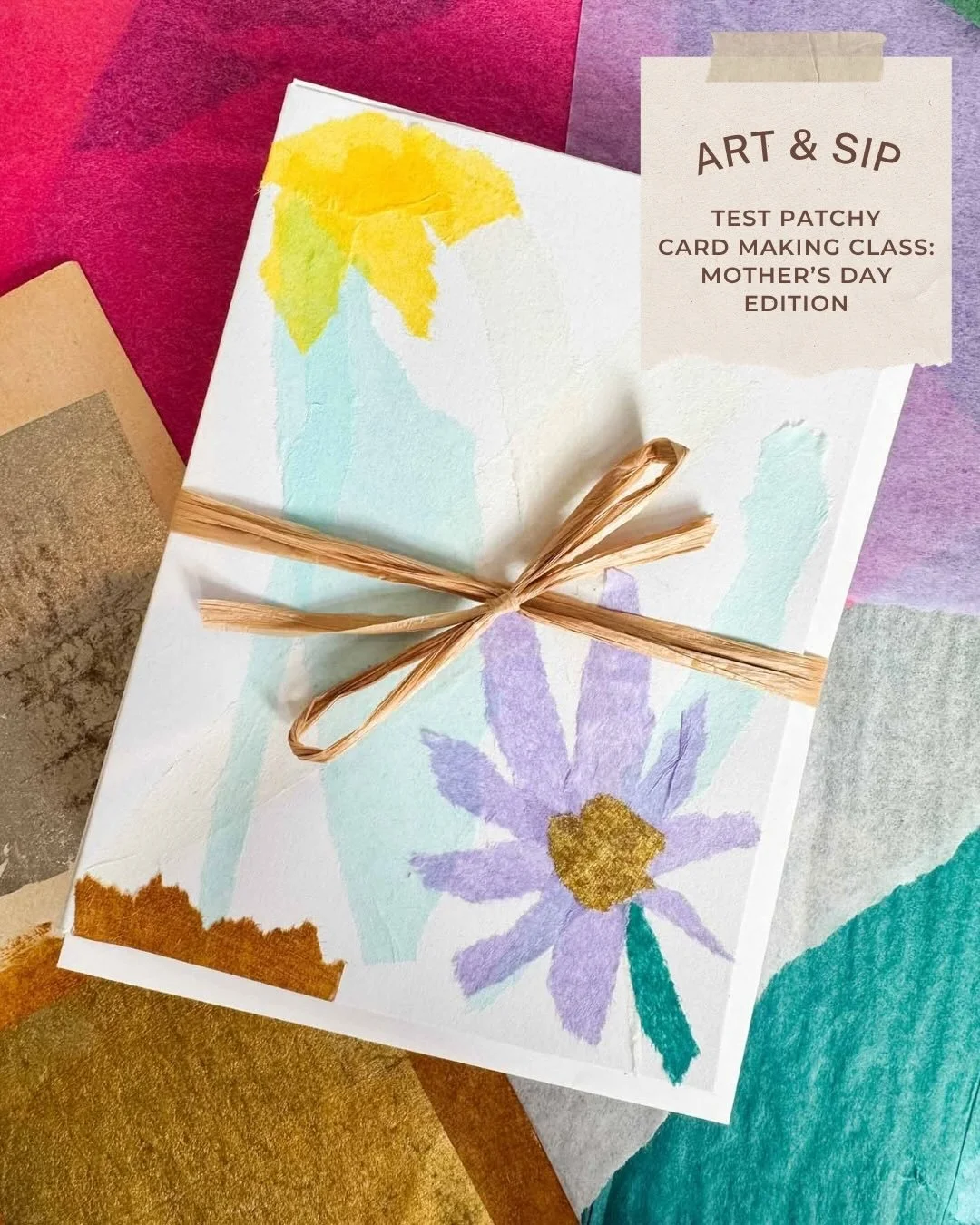 Art &amp; Sip! Test Patchy card making class: Mother&rsquo;s Day edition! Thursday, May 7th, 5:30 to 7:30pm.

Join us at Test Patch Studio for a hands-on evening of tissue paper flowers, bubbly sips, snacks, and card-making magic taught by Tiffany.

