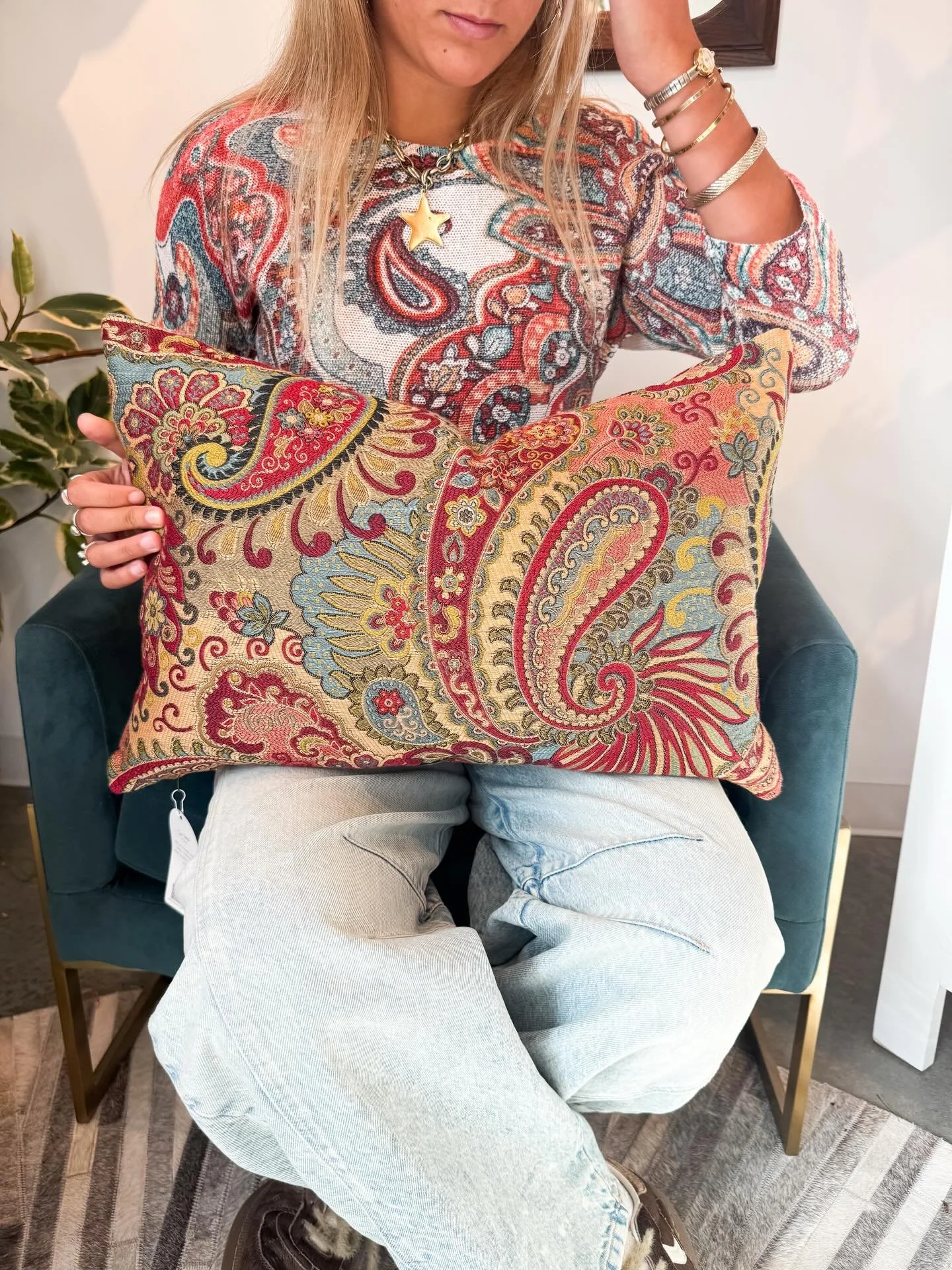Paisley is SO back baby!

Peep our vintage 90&rsquo;s fabric paisley pillows in the studio, we got you!