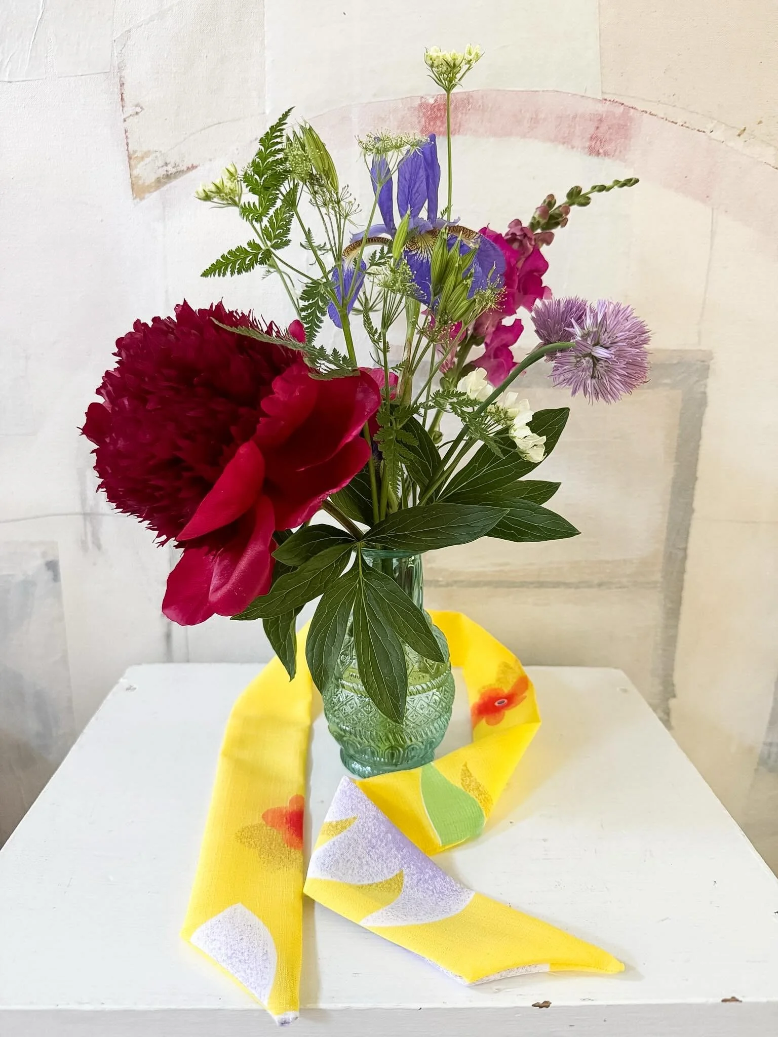 Local flower growing season is here! 

I took a drive out to Five Hearts Farm in East Olympia this morning to pick up a bin of farm fresh flowers. Our flower stand outside the studio door is in full operation!

The flowers are freshly picked at the f