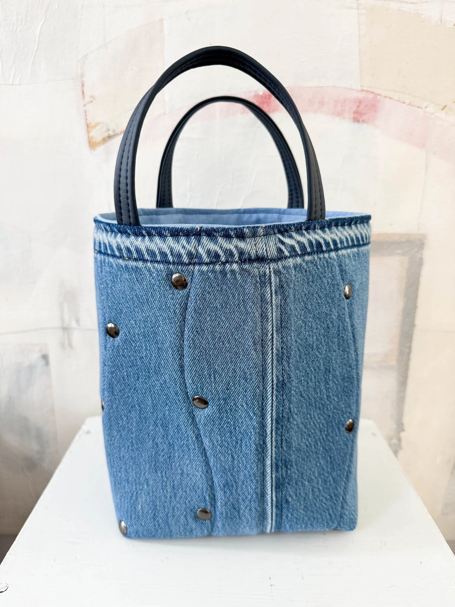 Janette- Blue Jean Denim with rivets