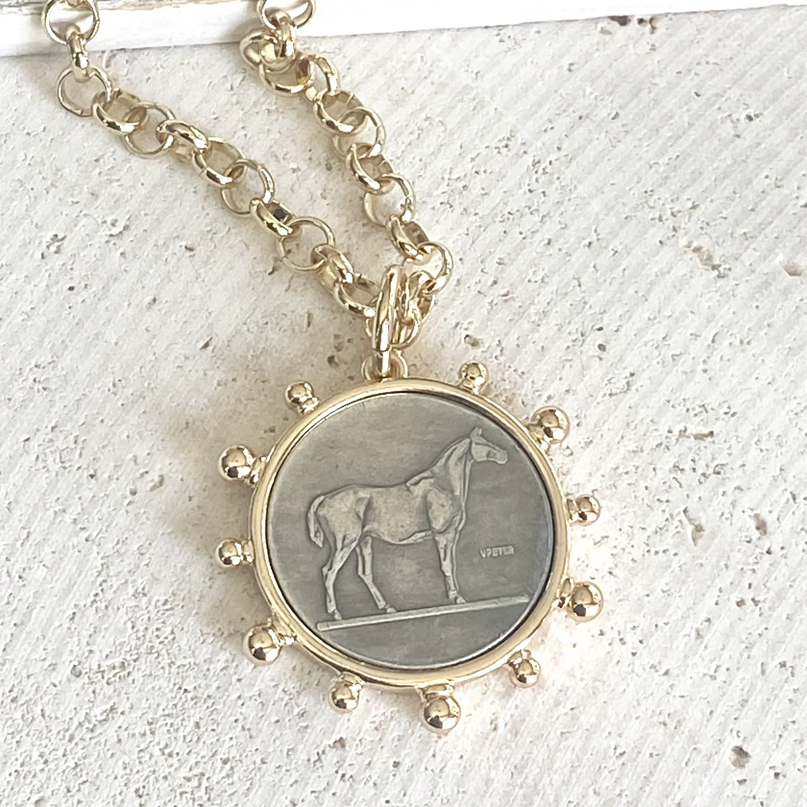 VB&Co Horse Coin Necklace