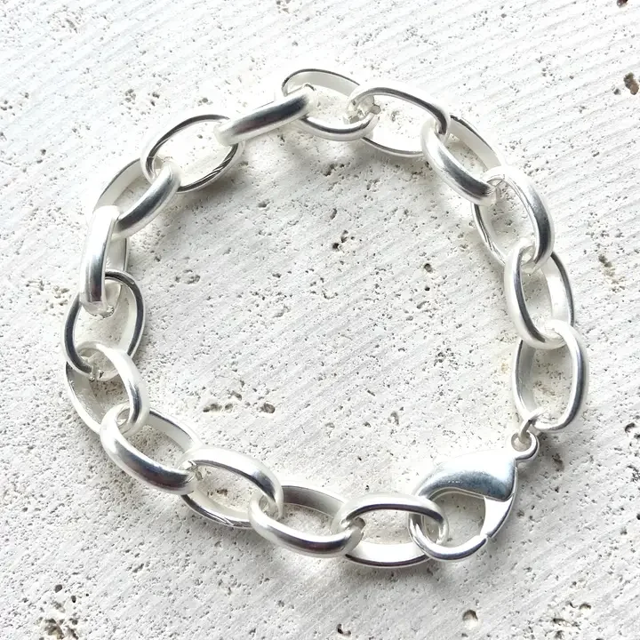Matte Silver Chunky Bracelet Boutique Trendy Jewelry.webp