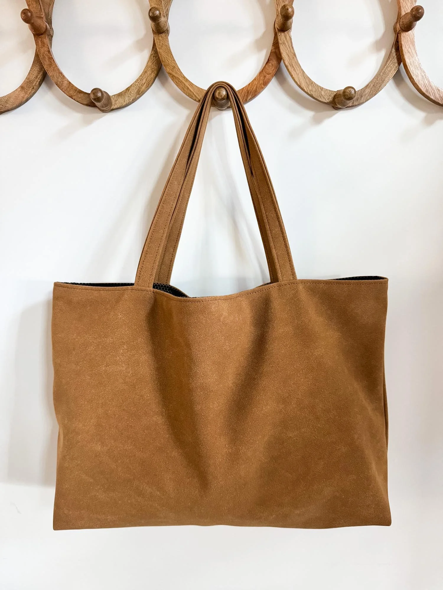 Janine BIG BAG - Faux suede- camel