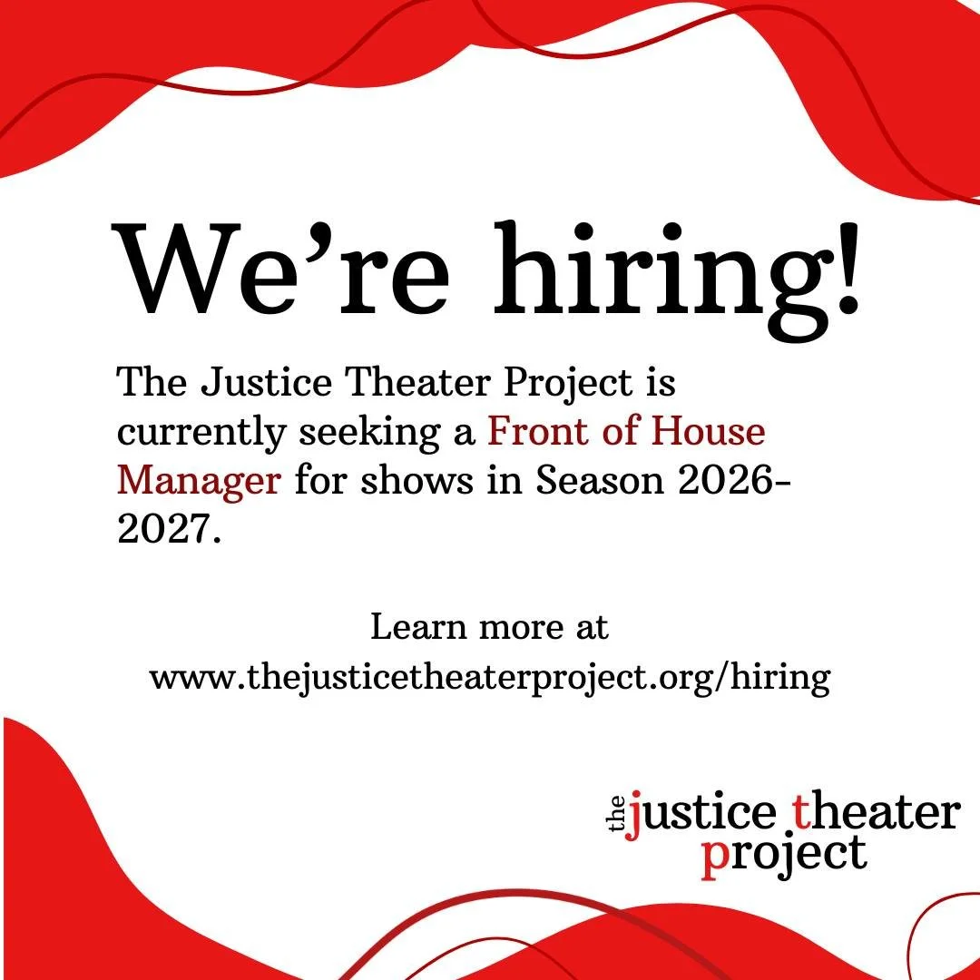 Join our team!

We're looking for a Front of House Manager for our shows this Season. This person will head up our House Management team, helping craft a wonderful patron experience. We're looking for someone who can coordinate across the many popula