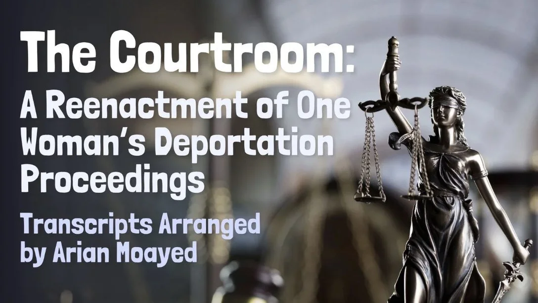 ⚖ Auditions for "The Courtroom..." are LIVE! ⚖

Auditions for The Justice Theater Project's October 2026 production of "The Courtroom: A Reenactment of One Woman's Deportation Proceedings," transcripts arranged by Arian Moayed wil