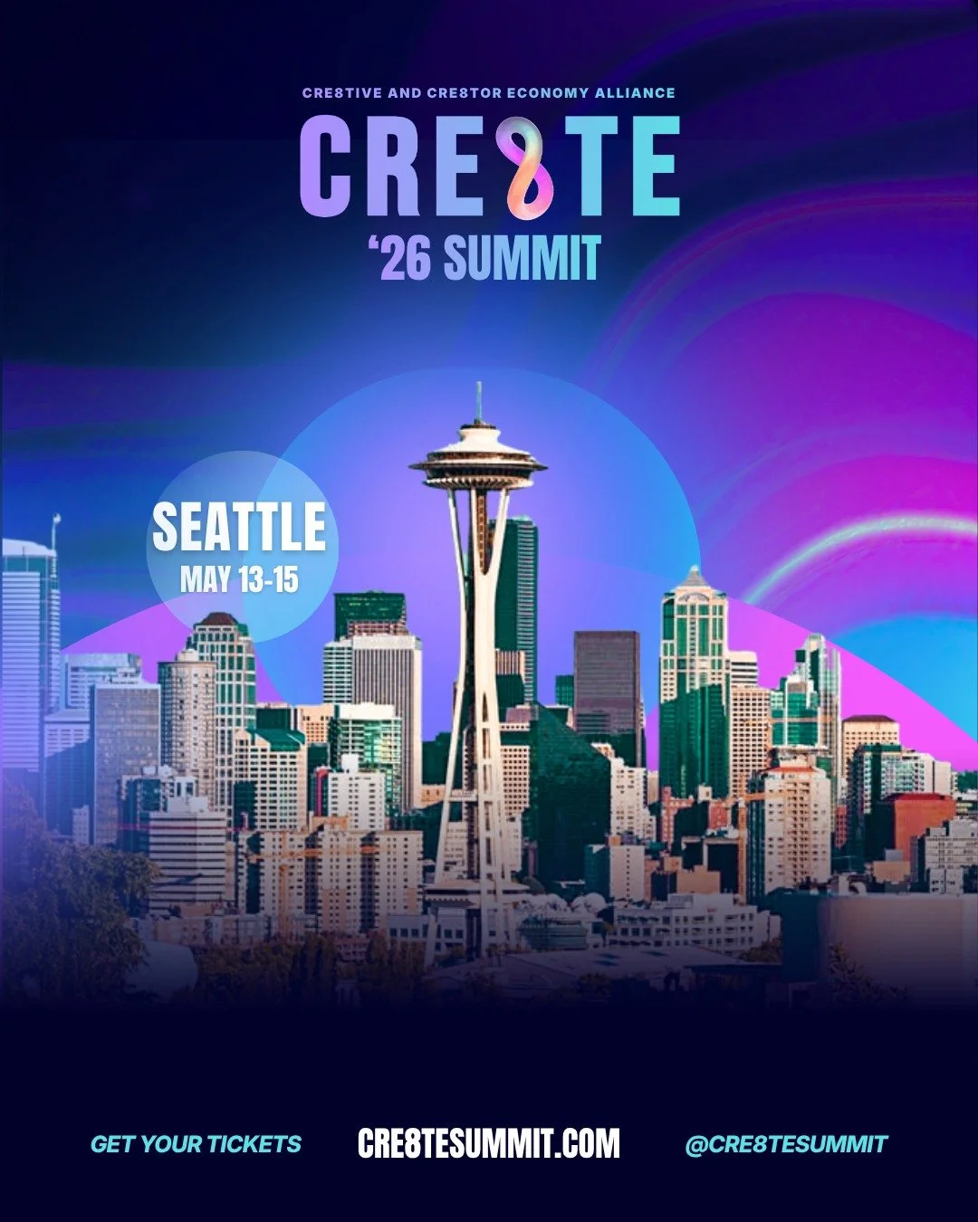 May has officially been named Creative and Creator Economy Month, and there is no better place to focus on making creative work sustainable, scalable, and owned than at Cre8te Summit '26. 

What's it about? It's a two-day activation on May 14&ndash;1