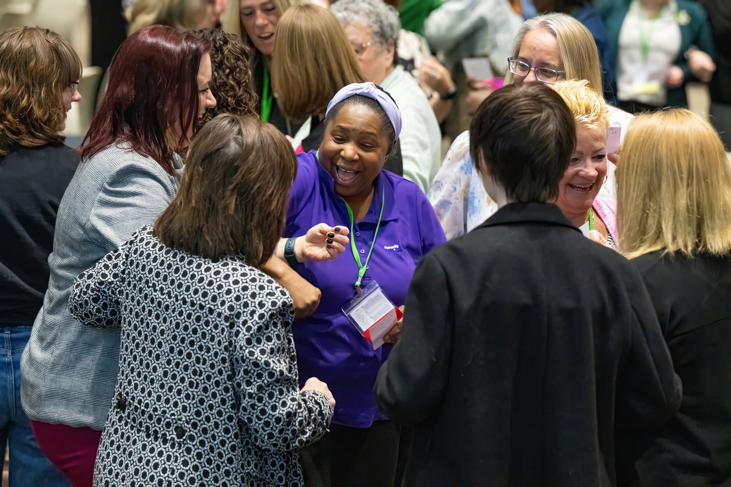 Attendees find each other
