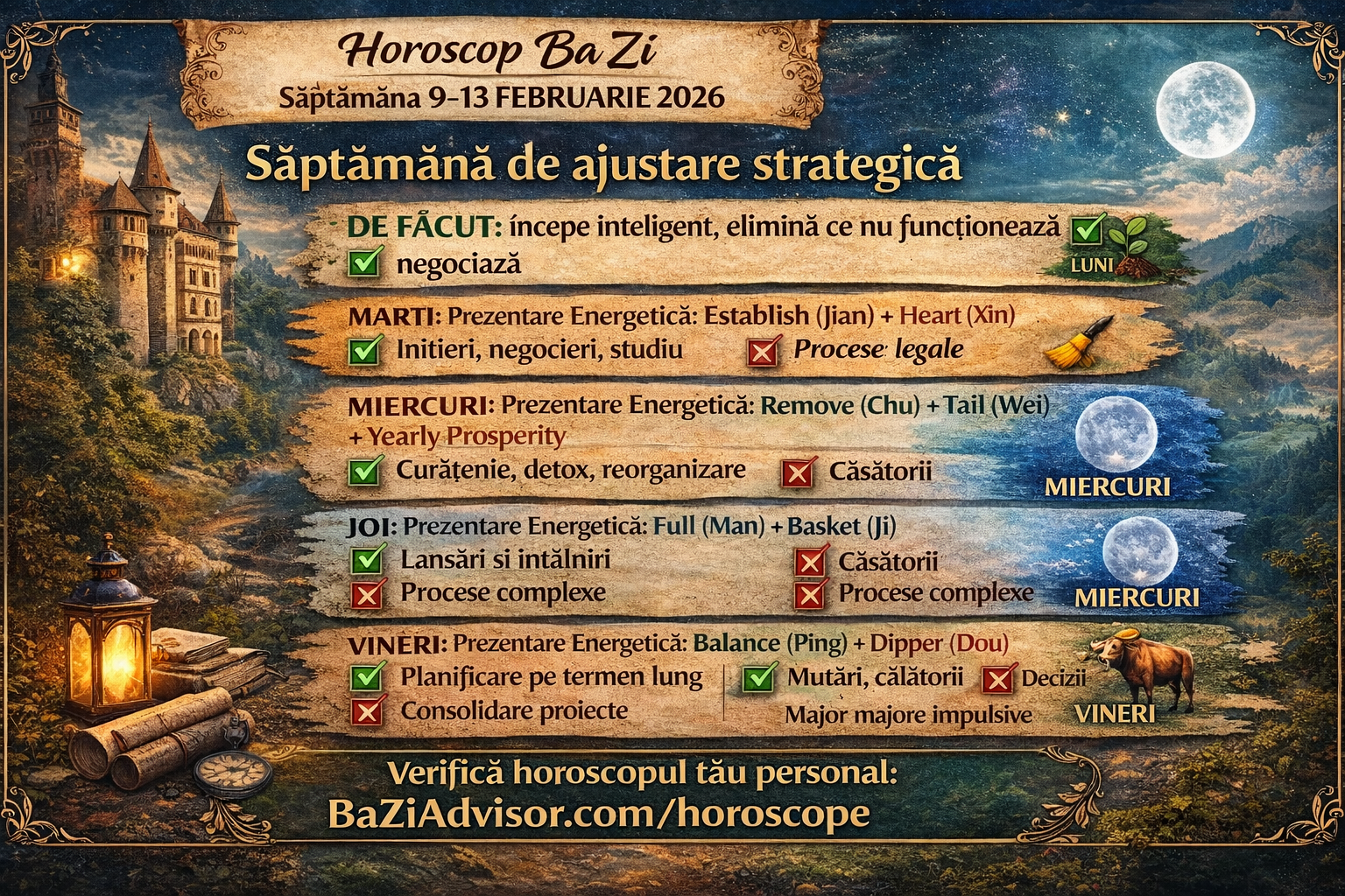 ✨ Horoscop Ba Zi — Săptămâna 9–13 Februarie 2026