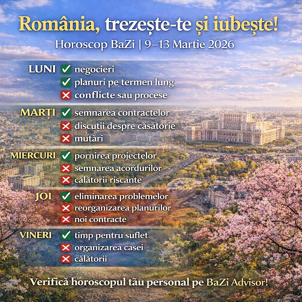 Horoscop BaZi | 9–13 Martie 2026