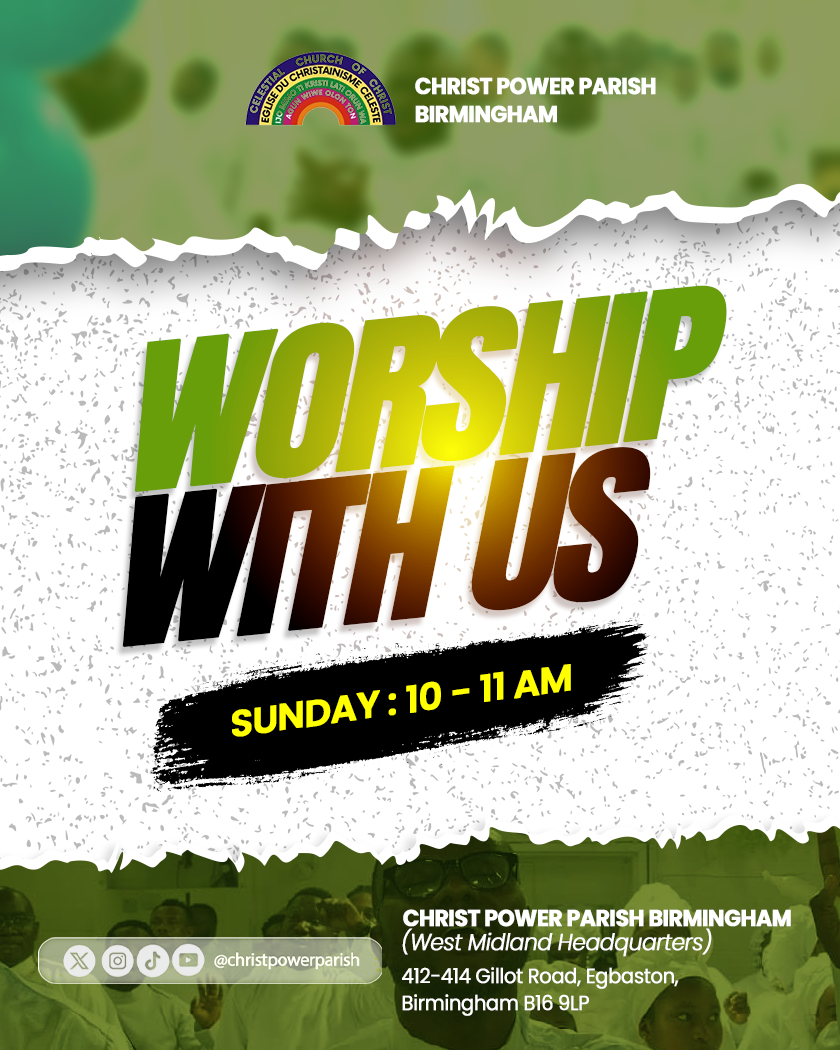 The Lord’s day devotional service is observed every Sunday morning and is live streamed at 10AM BST