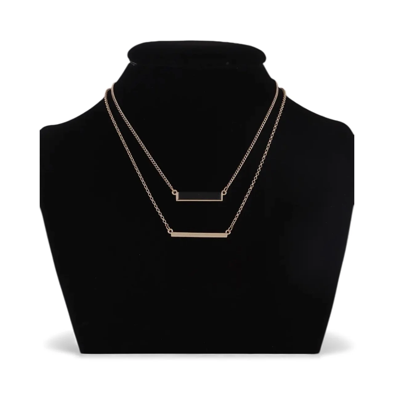 Sleek Double Bar Layered Necklace