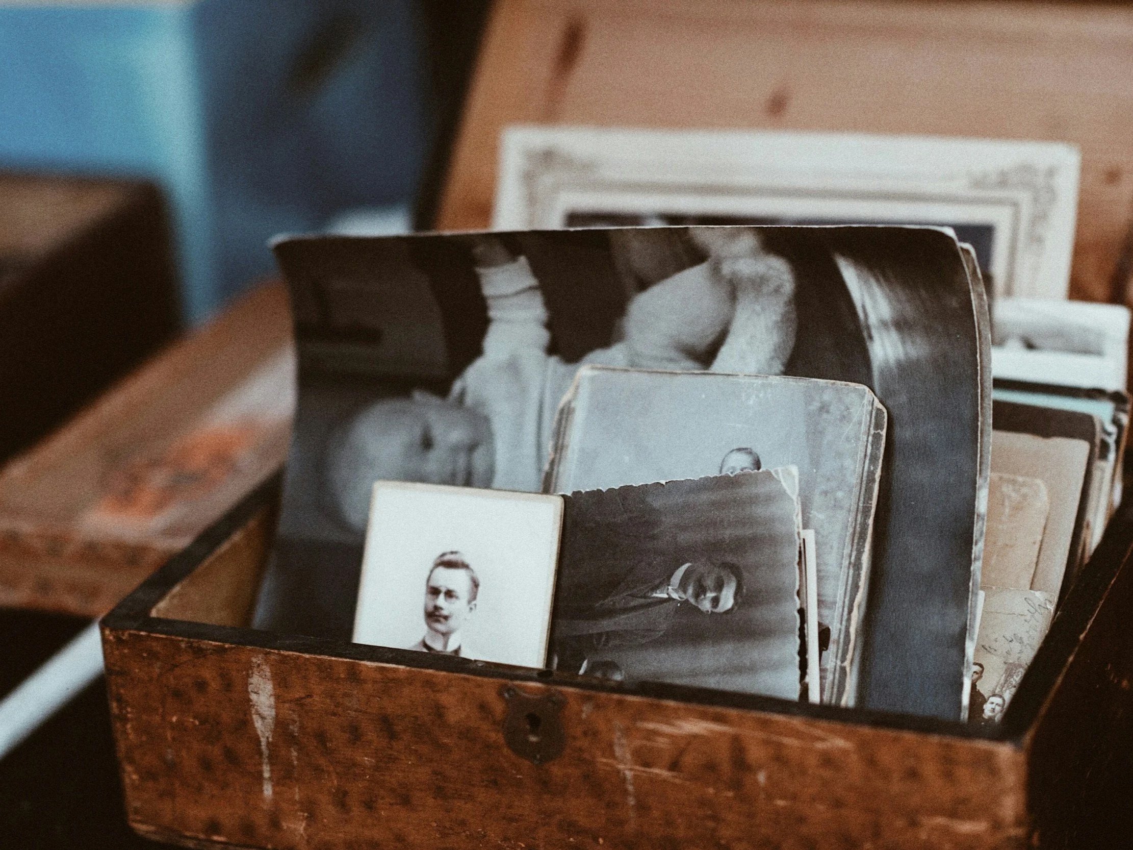 Sorting a keepsake box during a senior's move to assisted living in Baltimore County