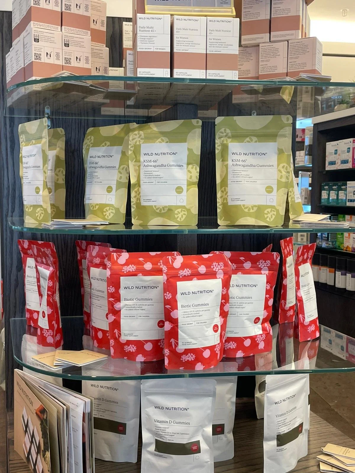 In-store at Harrods, next to the adult gummies and core packaging range.
