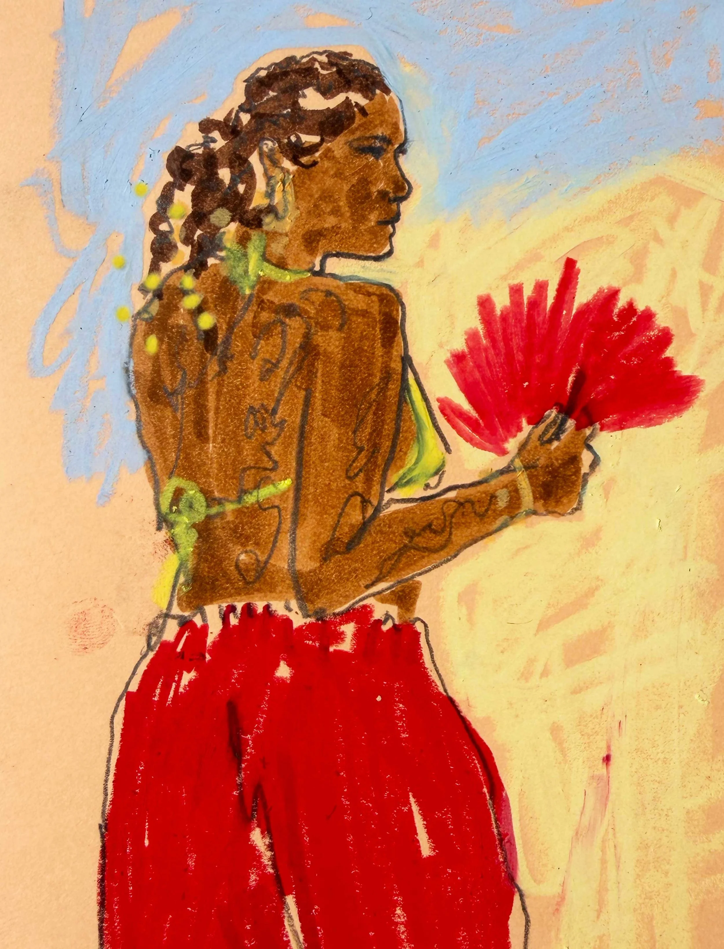 Grace is the first person I approached alone with a drawing.
