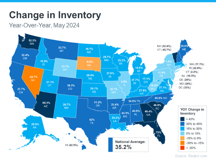 17-US-state-map-displays-change-in-home-inventory-YOY-May-2024-with-natoinal-average-Realtor.com-Keeping-Current-Matters-June2024.png