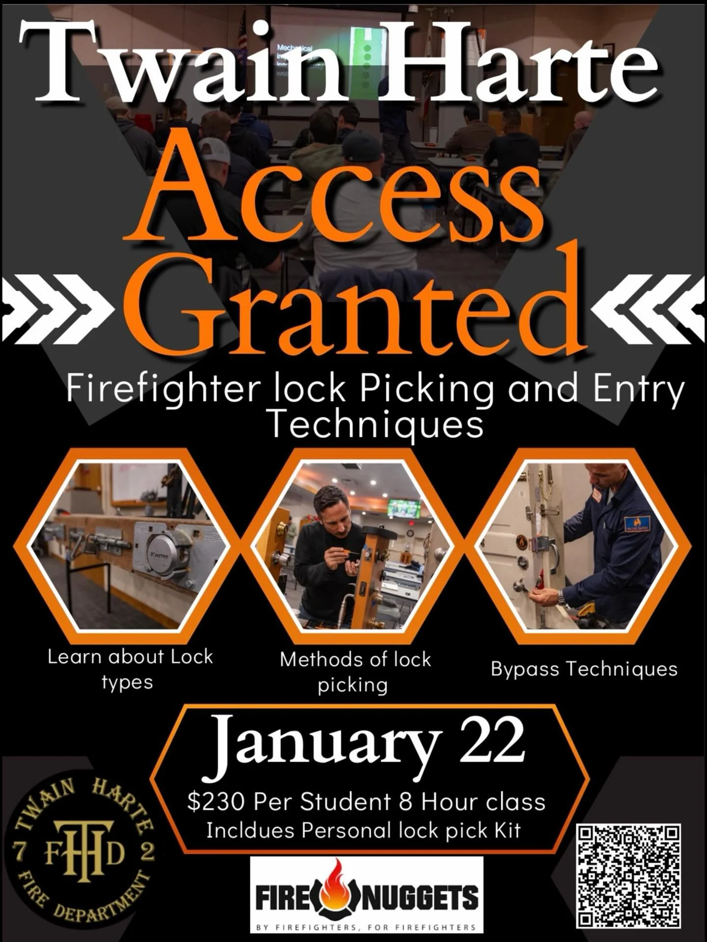 🔐 Come Learn From the Best!

Want to build real-world skills and understand the art of lock mechanics? Lock-Picking Class happening right here in Twain Harte!