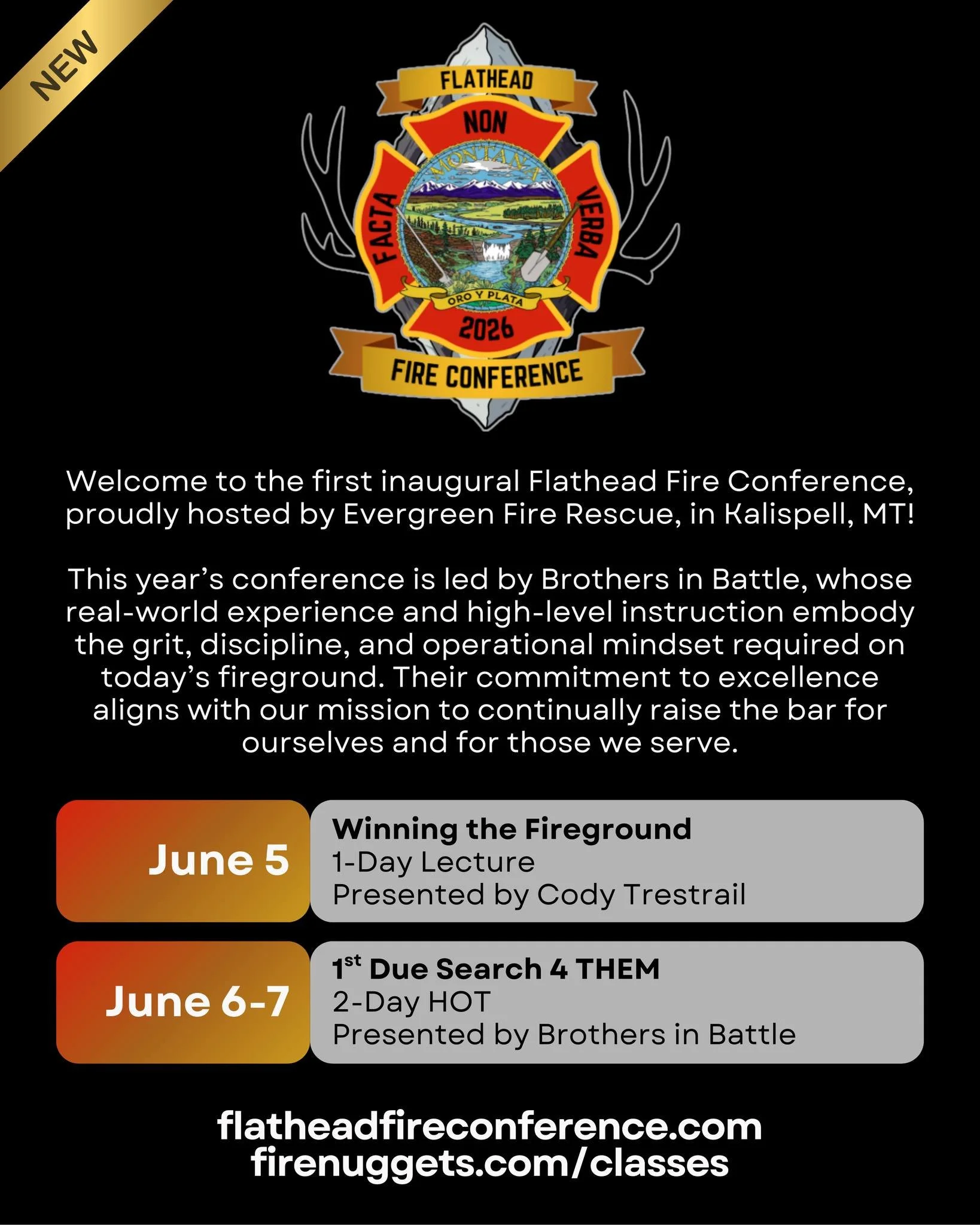 Nestled in the Flathead Valley and adjacent to the scenic Glacier National Park, the first inaugural @flatheadfirecon  was born! Come visit Kalispell, MT for a 3-day training weekend with @codytrestrail_brothersinbattle  and @brothersinbattlellc.

Fi