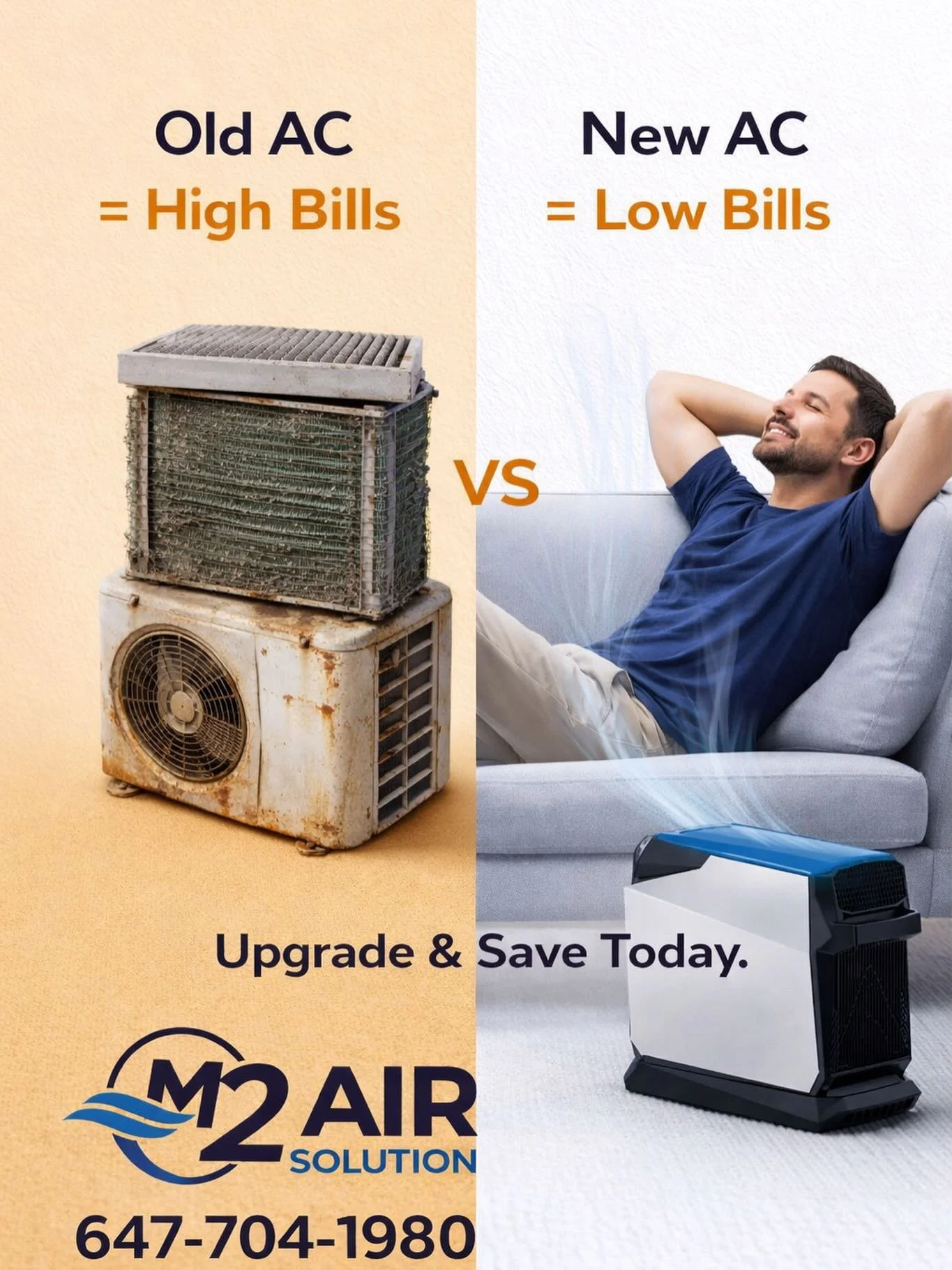 &bull;	💸 money flying from old AC
	&bull;	❄️ cool air from new AC
#HVAC #AirConditioning #ACRepair #HeatingAndCooling #HVACTech HomeComfort StayCool CoolingSystem