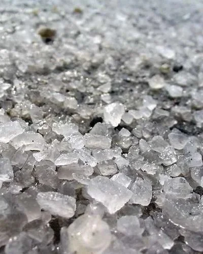 Close up of winter rock salt