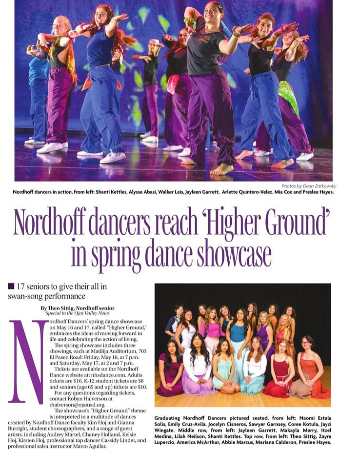 Showtime next Friday and Saturday! Tickets now at nhsdance.com
Thank you, @ojaivalleynews!