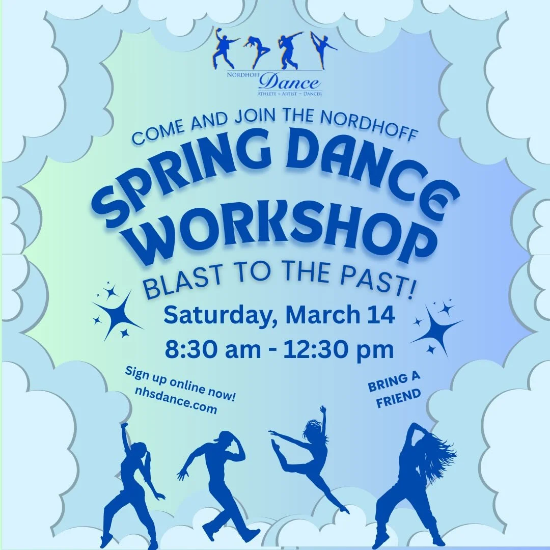 Sign ups for the Saturday, March 14 dance workshop open now! Register at nhsdance.com!
Each fall and spring, Nordhoff dance students offer a dance workshop for students in grades K - 8 on a Saturday morning. We hope you will consider sending your ele