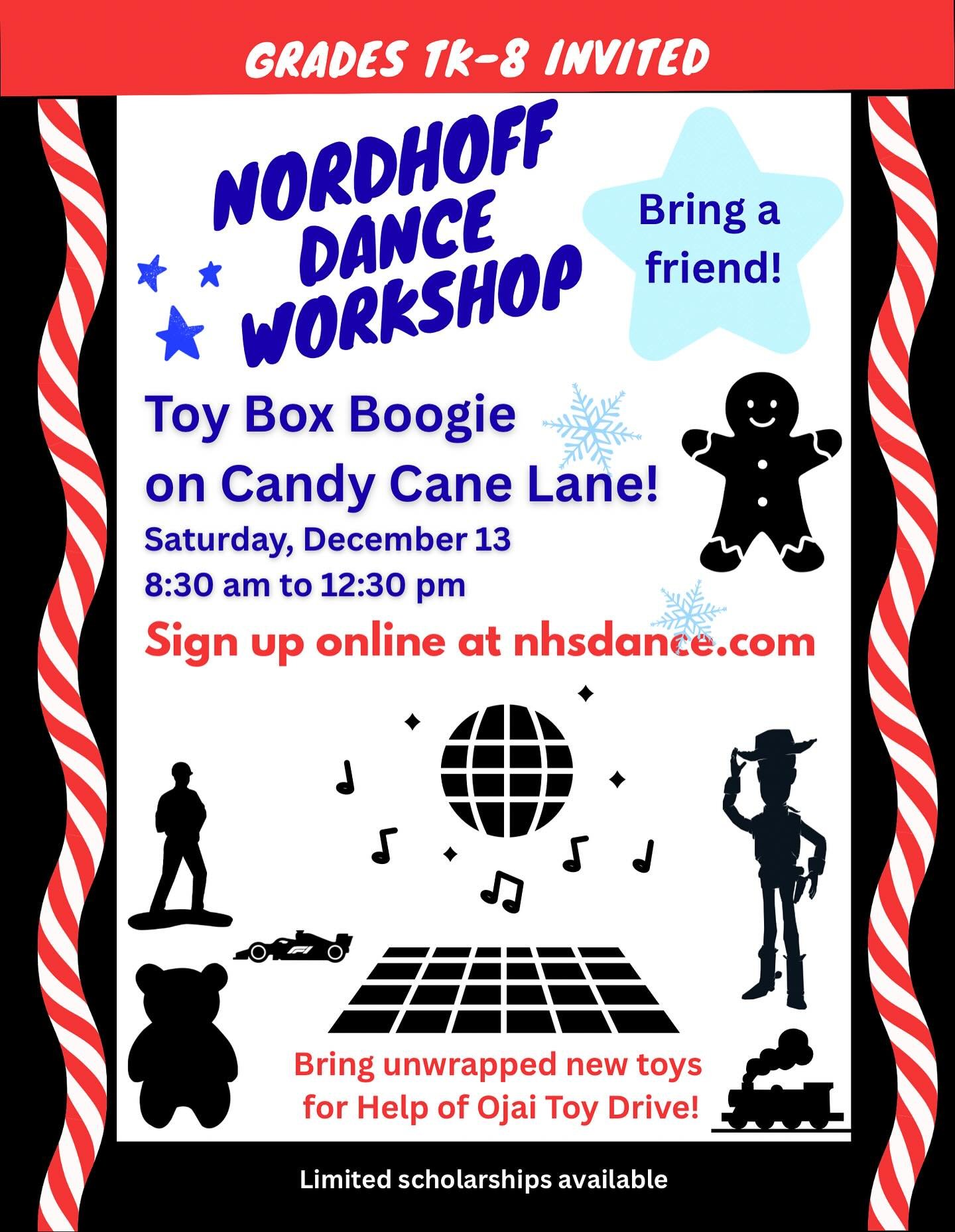 Sign ups for the Saturday, December 13 dance workshop are open now!register at nhsdance.com! Children who attend the workshops are invited to perform side-by-side with our student dancers at a free performance at noon on the day of the workshop plus 