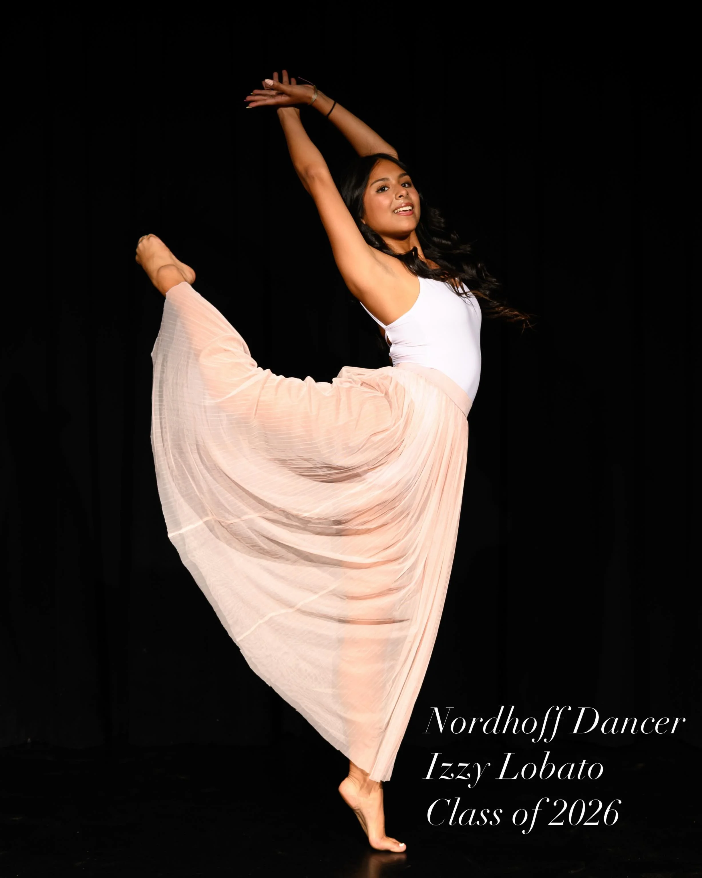Izzy Lobato started dance during preschool where she started with ballet, and slowly explored the other regions of dance where she found her passion. Since then, dance has been her escape, her comfort, and her first love. She is incredibly grateful f
