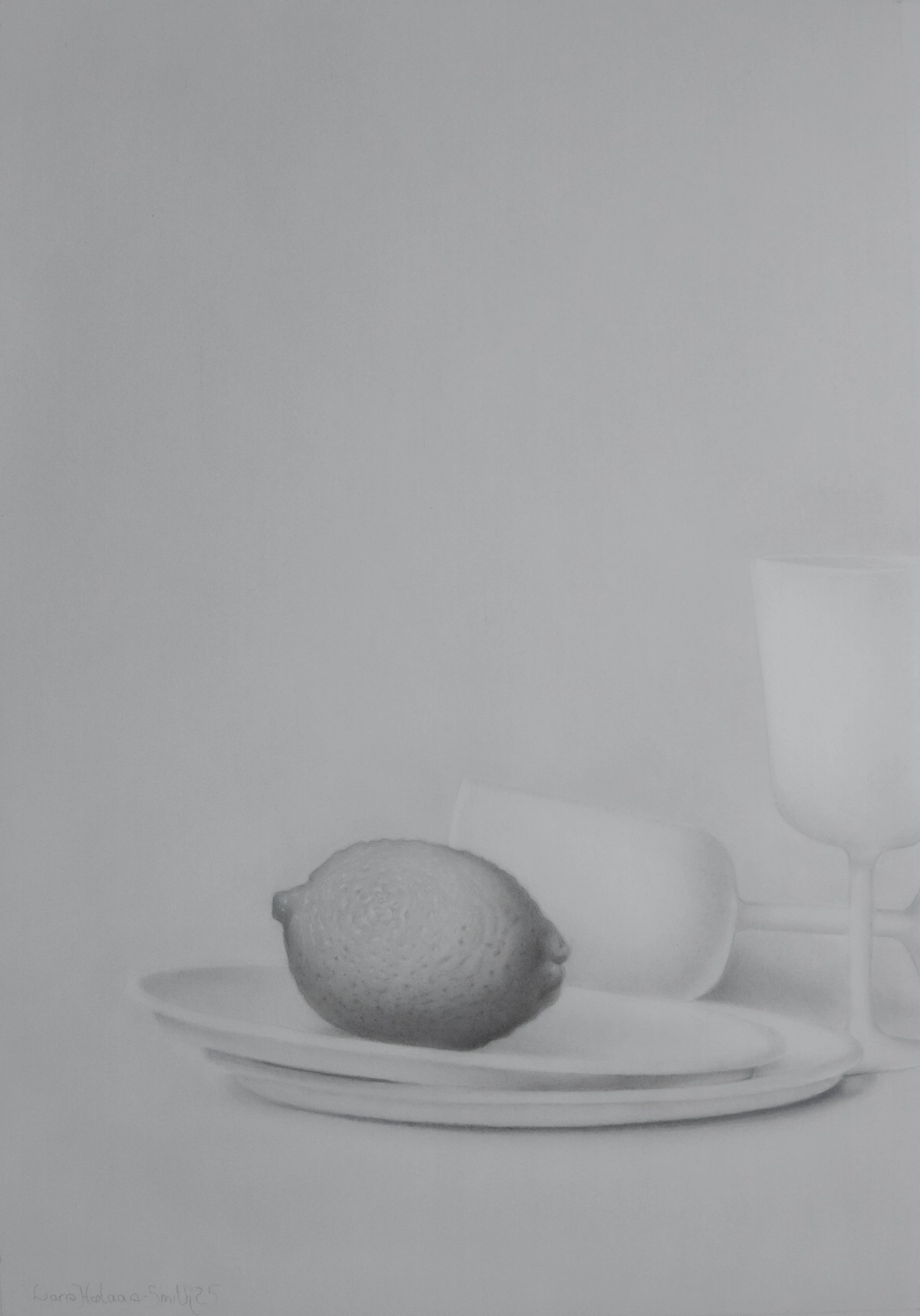 Title: "Faded". Size: 29,7 x 42 cm.  Medium: Graphite pencils and pastel. Paper: Hahnemuhle Nostalgie. Duration: 45 hours. Year: 2025 This is a project I had when I studied at Dzimirsky Realism Art Master Academy.