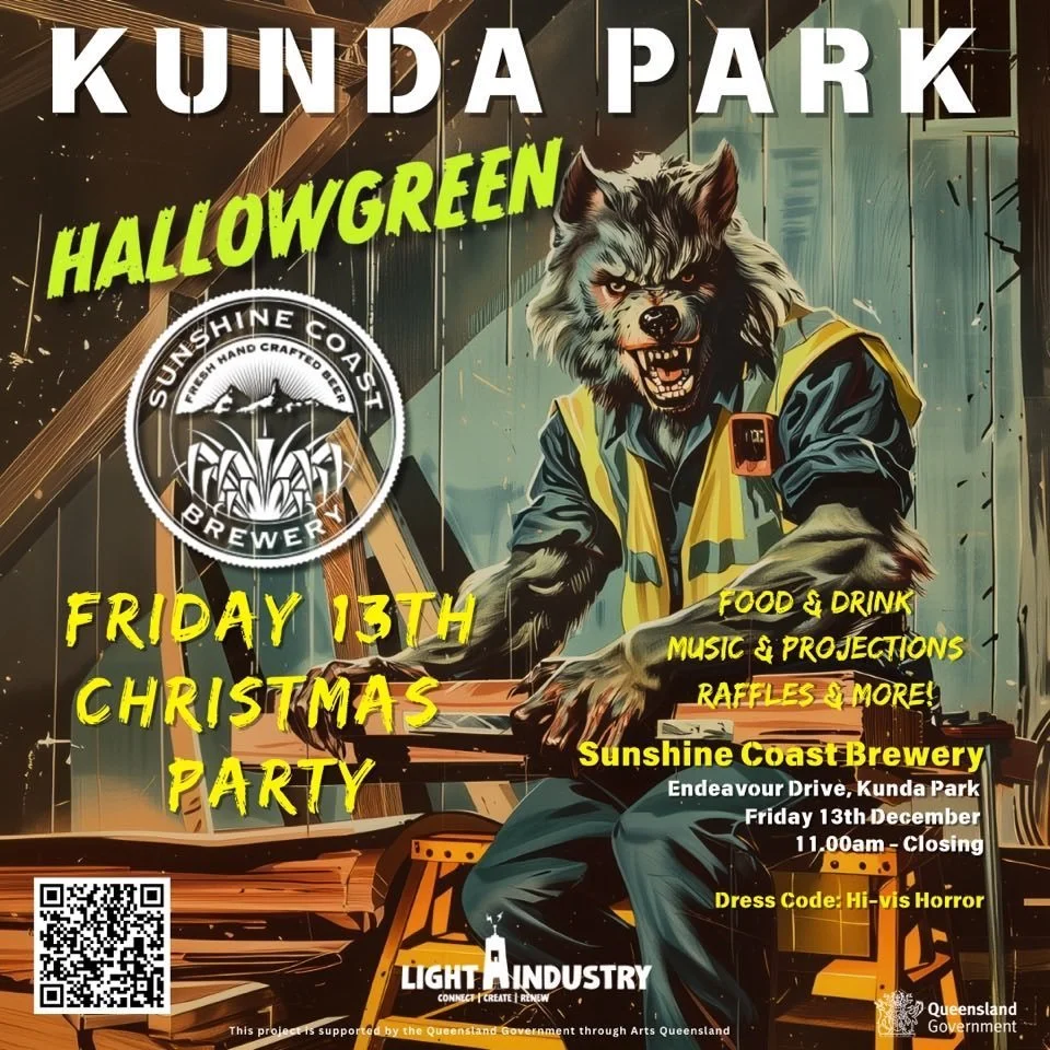 Join us&nbsp;at the Sunshine Coast Brewery @sunshinecoastbrewery and the&nbsp;Light Industry Studio @light_industry_studio for a super-fun Kunda Park&nbsp;HallowGreen Friday 13th&nbsp;Christmas Party and end-of-year&nbsp;celebration.&nbsp;The whole K