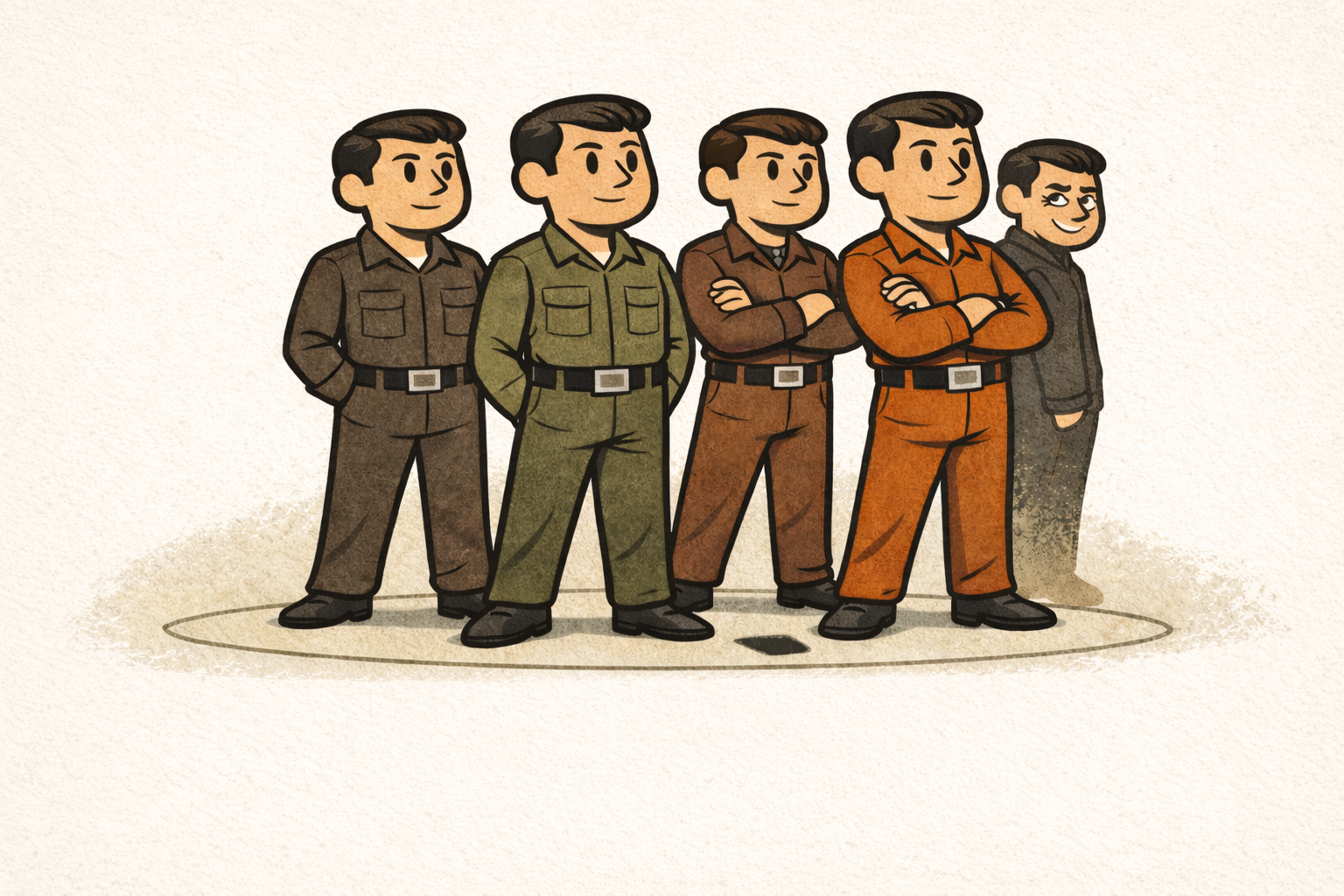 Team of uniformed figures in a line.png