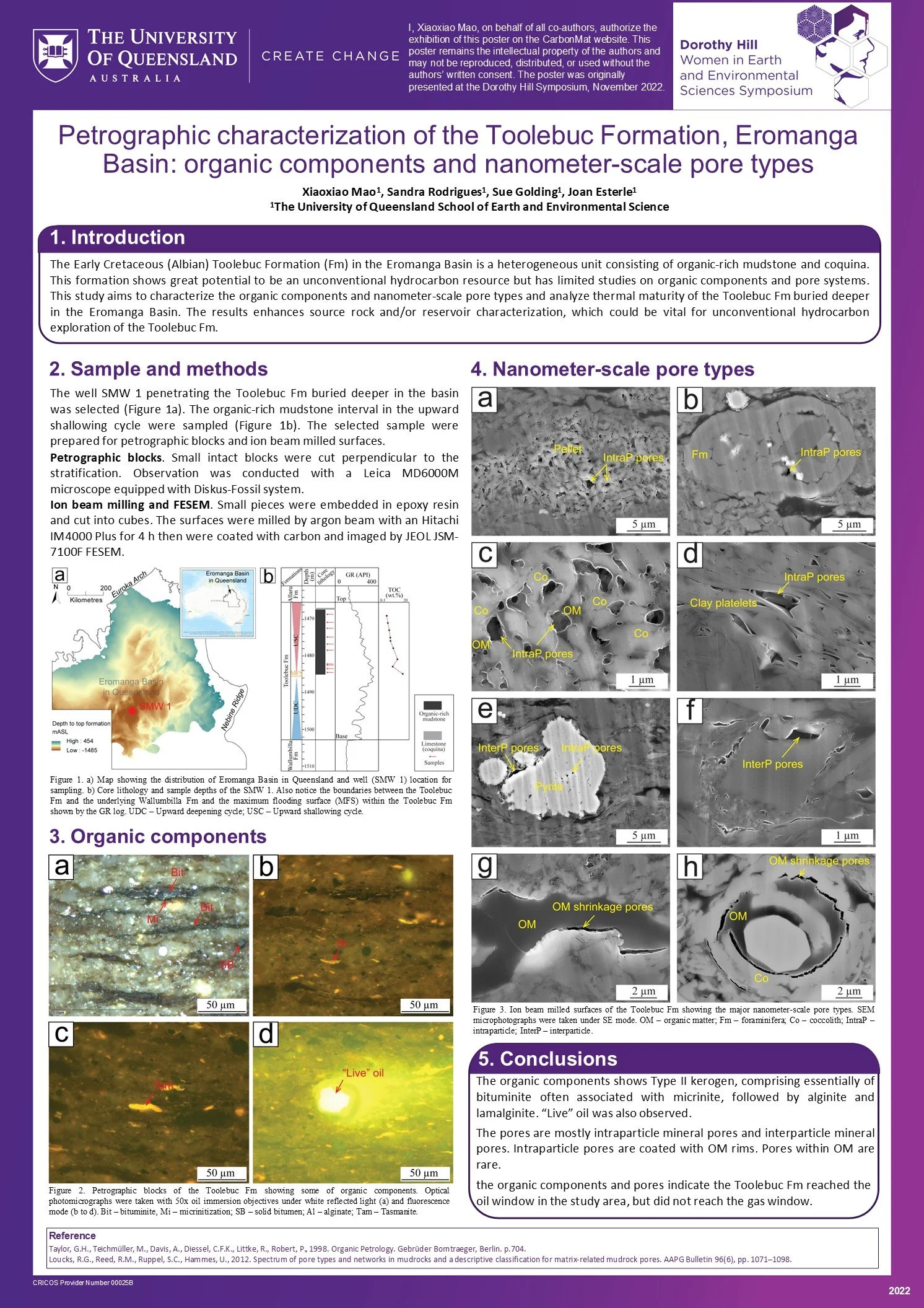 Petrographic characterization of the Toolebuc Formation, Eromanga Basin