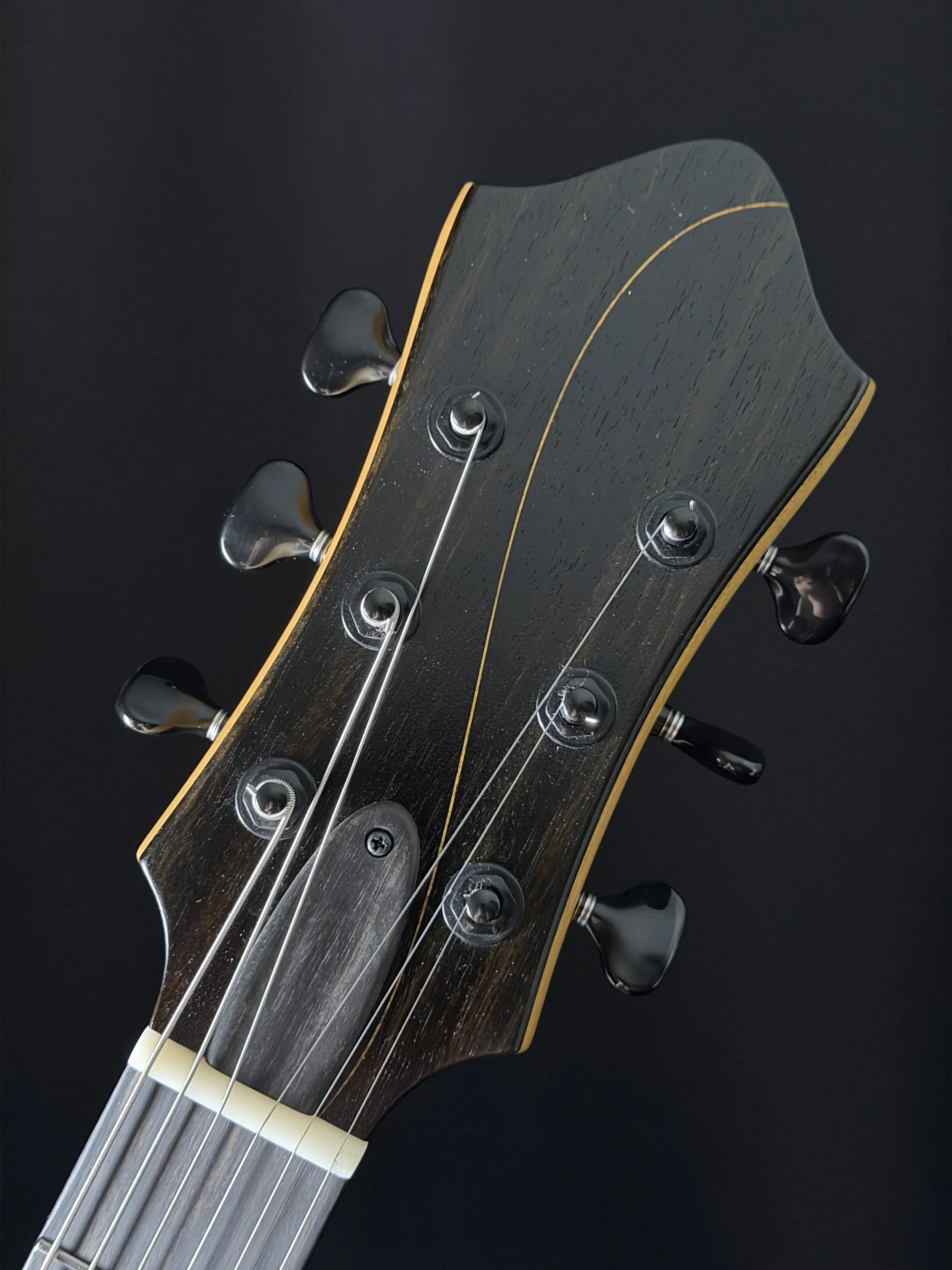 Shinya Shikagawa Sol 14.5 showing headstock face