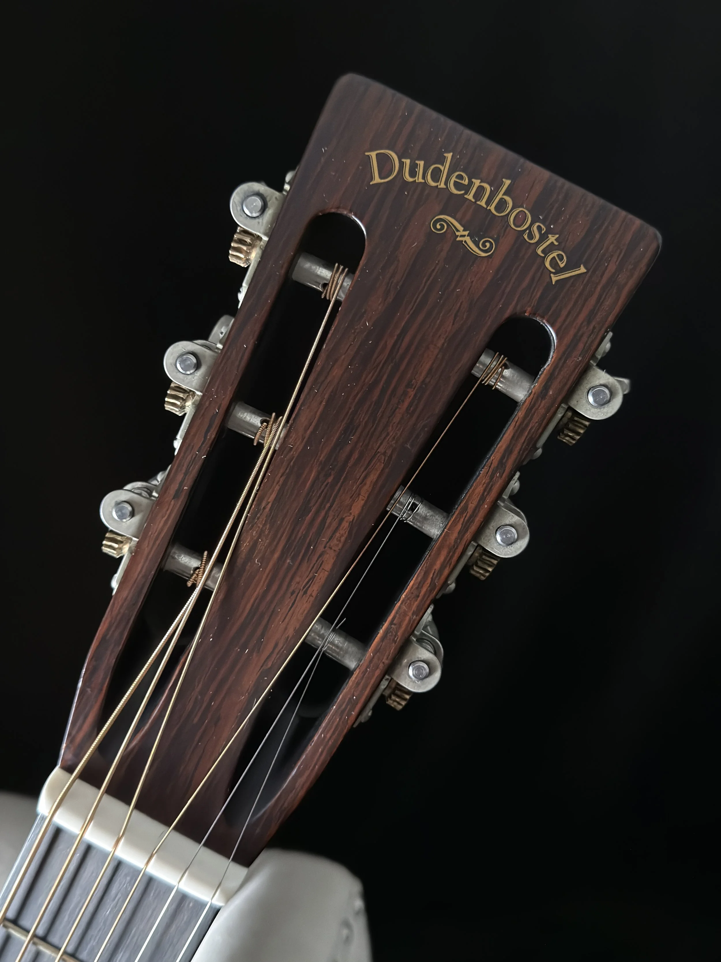 Lynn Dudenbostel guitar showing headstock
