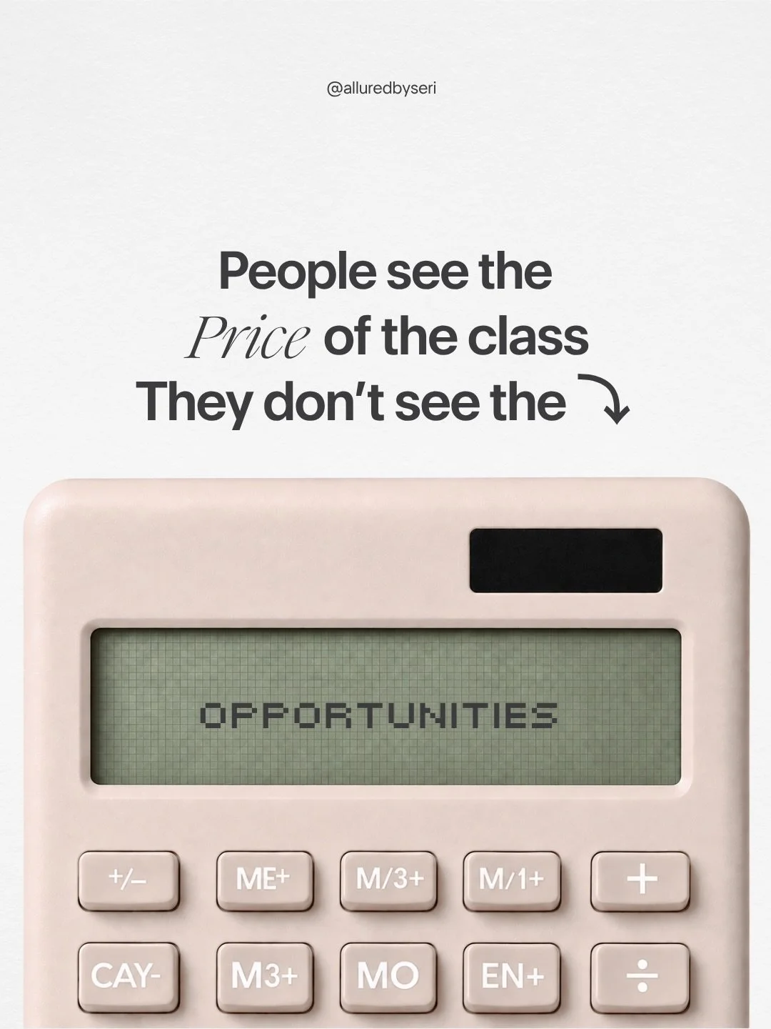 People see the price of a class. What they don&rsquo;t see is what it can create.

Investing in education isn&rsquo;t always glamorous. Sometimes it means saying no to things you want right now, and putting money aside for something that may not pay 