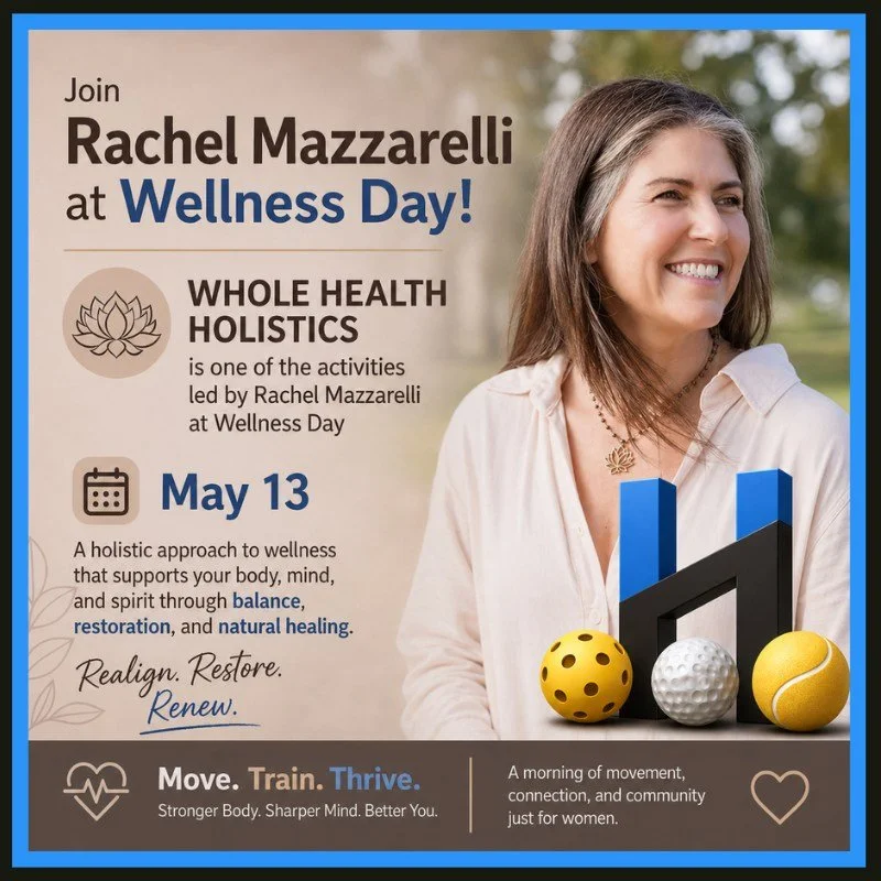 🌿 Whole Health Holistics with Rachel Mazzarelli

We&rsquo;re excited to welcome Rachel Mazzarelli to our Women&rsquo;s Wellness Day on May 13 at The Sports Haus 💙

Through Whole Health Holistics, Rachel focuses on bringing the physical, emotional, 