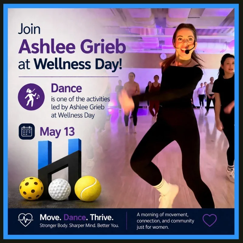💃 Dance with Ashlee Grieb at Wellness Day

Get ready to move, sweat, and have FUN 💙

We&rsquo;re excited to have Ashlee Grieb, cardio dance instructor at the Westport YMCA, leading an energetic Dance class at our Women&rsquo;s Wellness Day on May 1