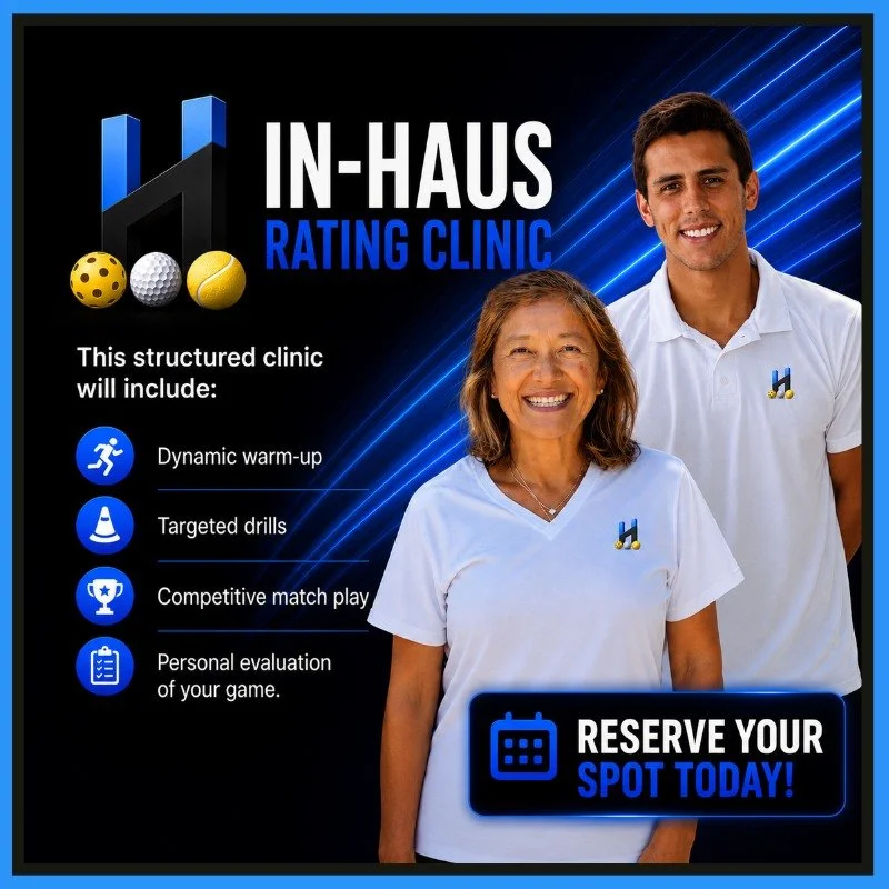 🚨 NEW PROGRAM ALERT 🚨
🔥 IN-HAUS RATING CLINIC with Tina Lum &amp; Victor Contreras

Looking to verify, improve, or update your IN-HAUS Rating?
Join Tina and Victor for a high-energy 2-hour clinic designed to evaluate every aspect of your game in a