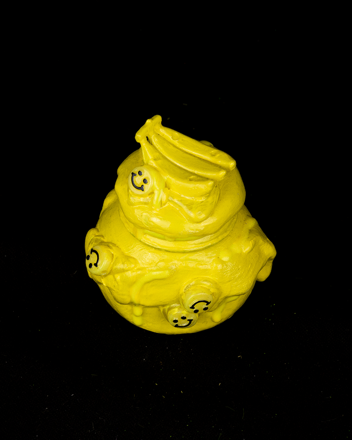 Yellow jar with bananas and smiley faces