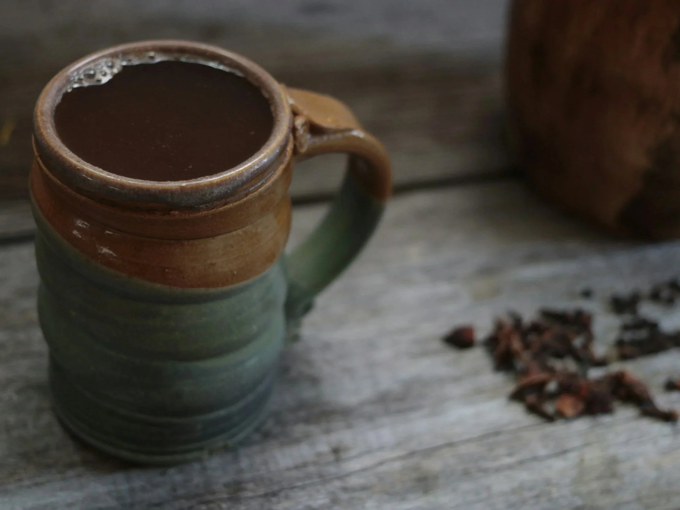 Cacao mug on a table