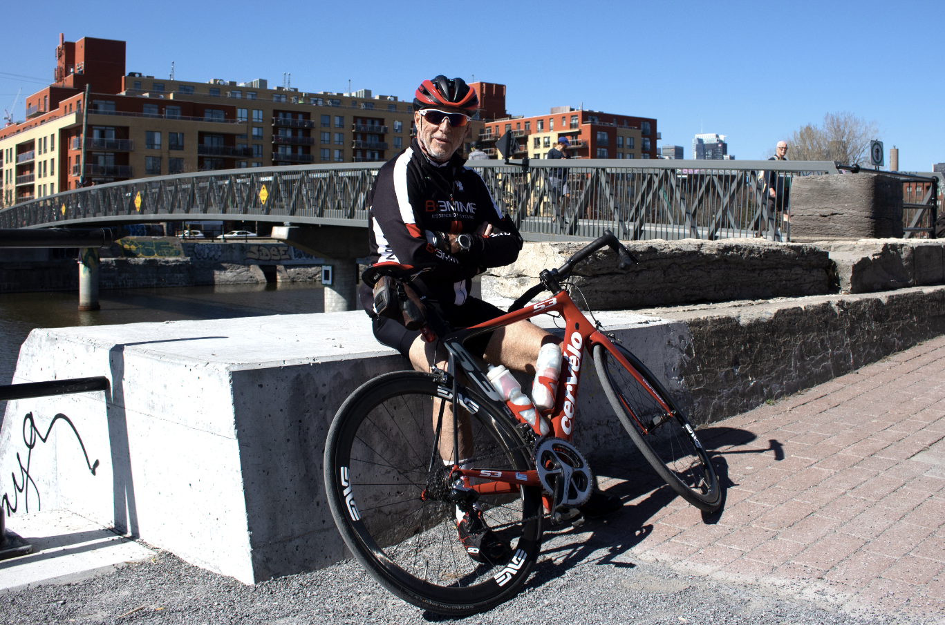 Michel Lachance takes a break from cycling at the Lachine Canal in Montreal. Lachance is part of the Randonneurs du Haut-Richelieu, a cycling club based on Montreal’s South Shore, and plans to bike 4,000 kilometres this summer.