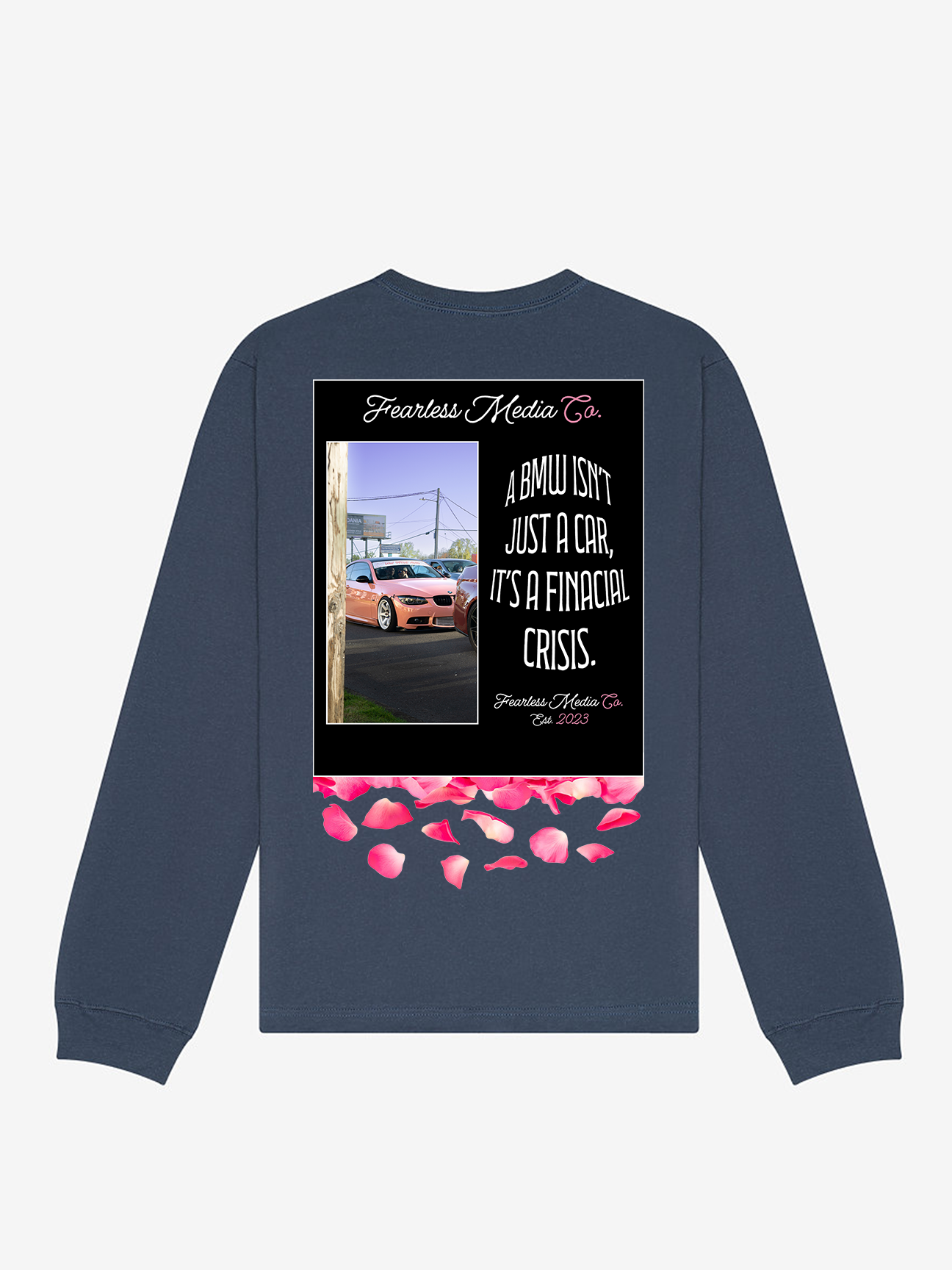 Vintage Navy Heavy Weight BMW Crisis Long Sleeve Back.png